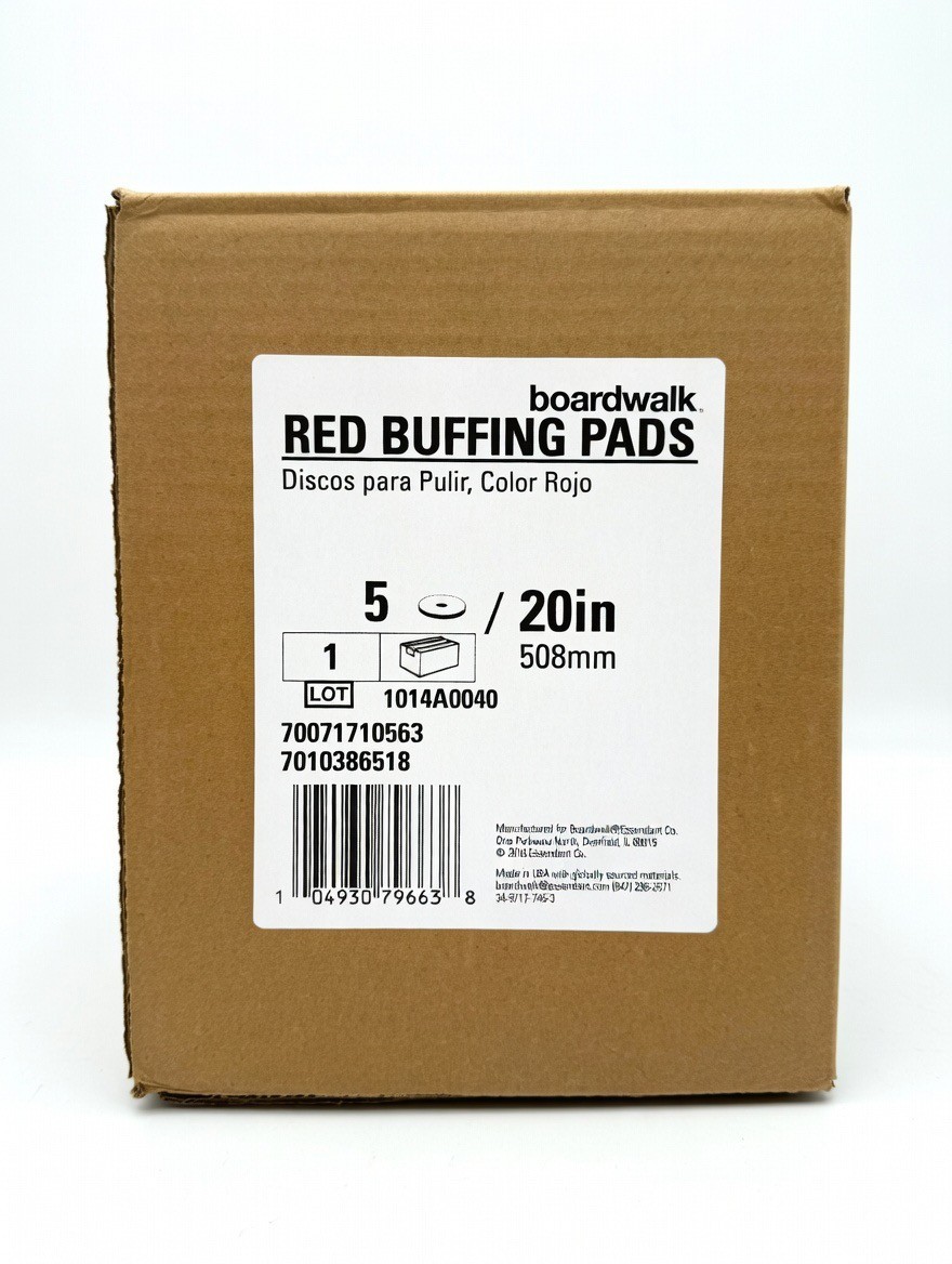 Boardwalk 20" Red Buffing Floor Pads 5-Pack BWK4020RED New in Box Floor Machine