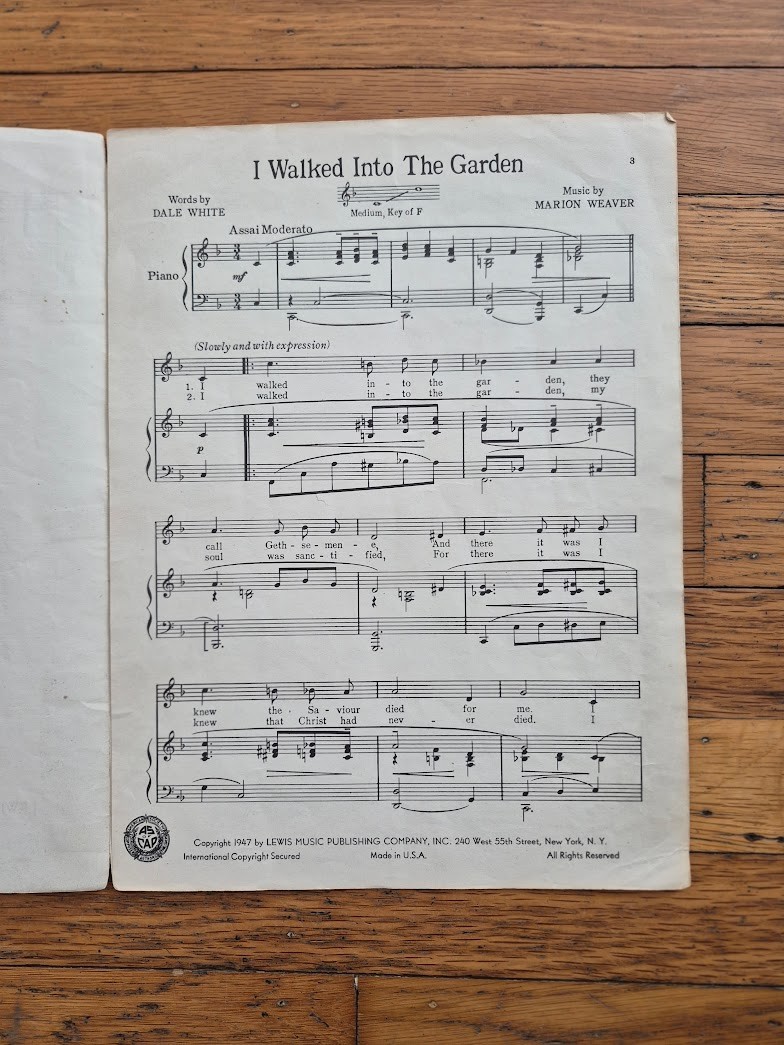 VTG Religious Spiritual Church Sheet Music