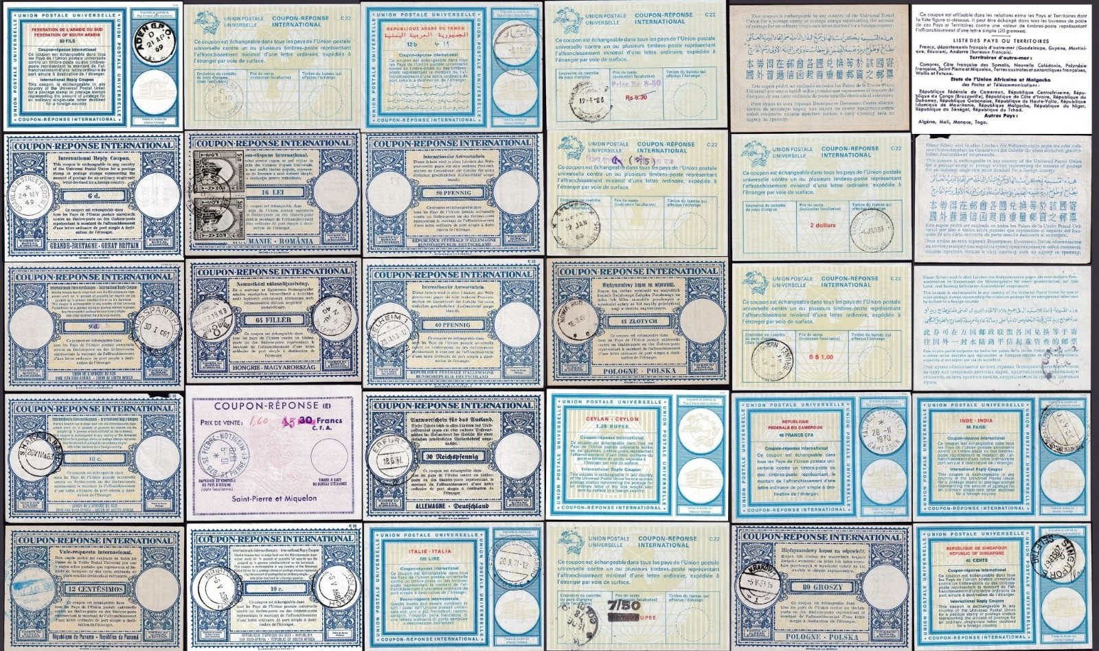 International Reply Paid Coupons IRCs Worldwide Types and Values ..PRICED SINGLY