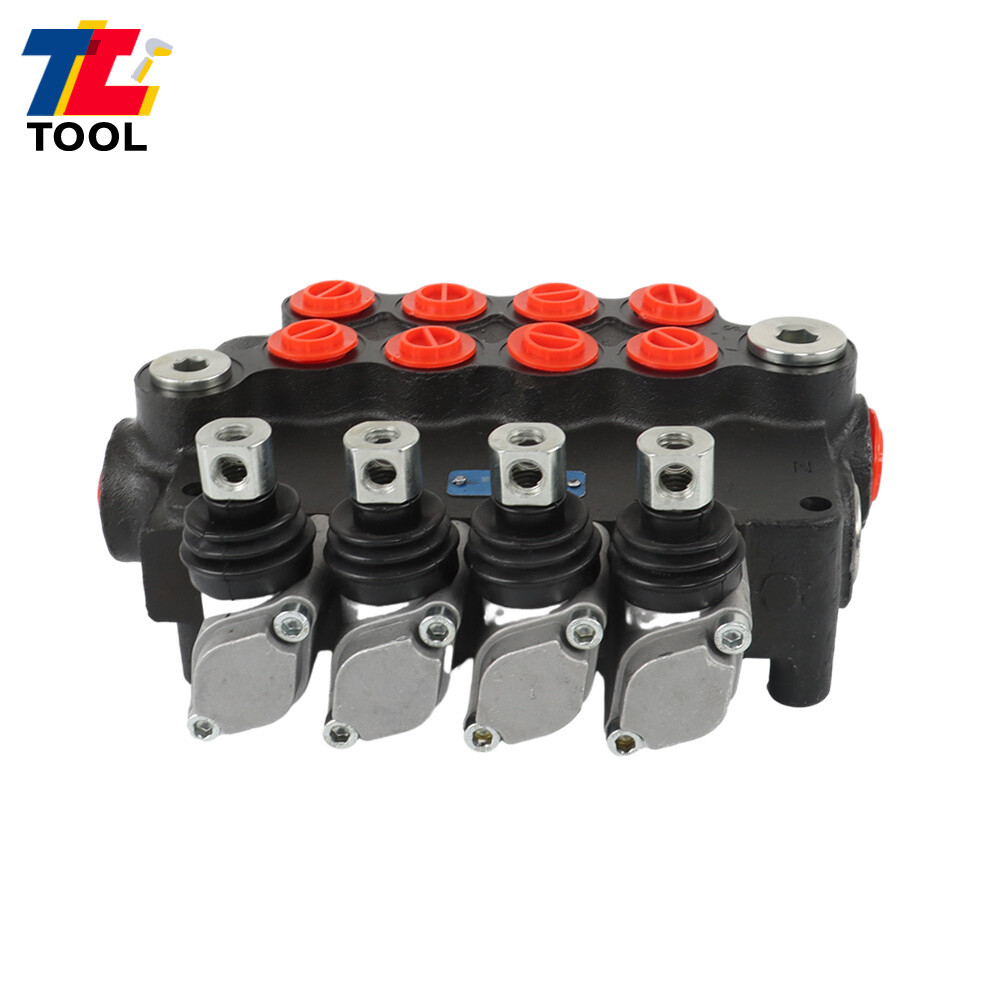 4 Spool 21 GPM 3600 PSI Hydraulic Control Valve Double Acting SAE Ports