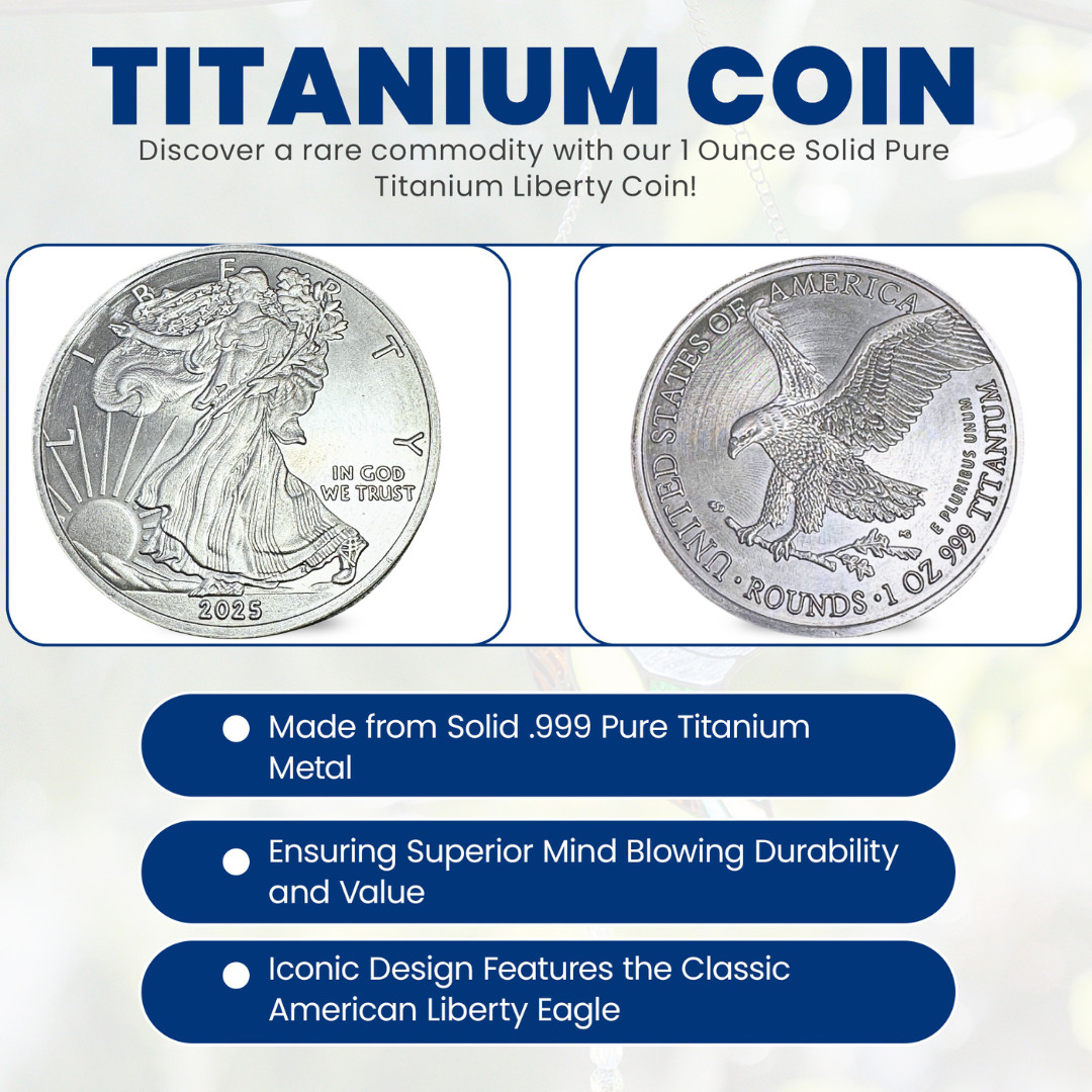 2025 American Eagle Liberty Walking Coin TROY OUNCE OZ .999 Pure TITANIUM Round