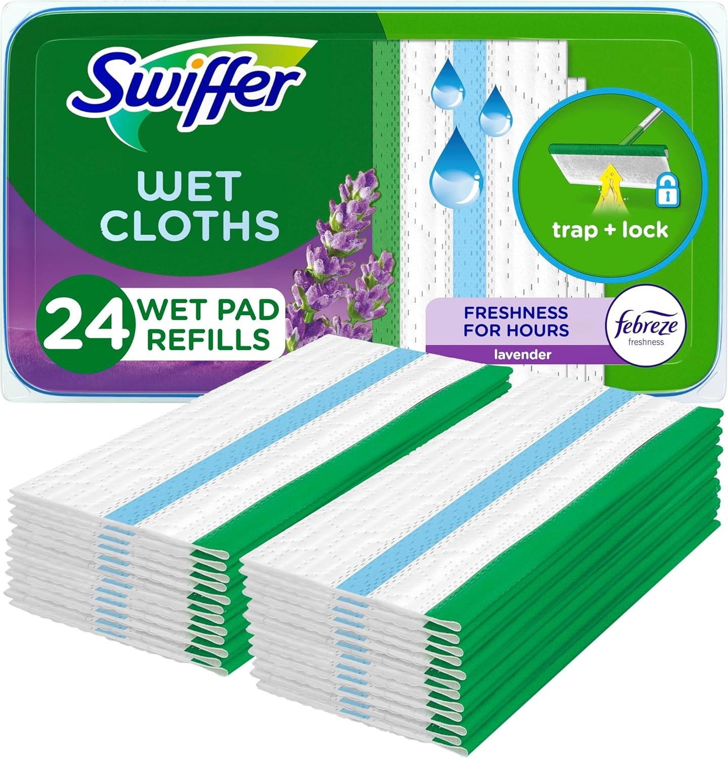 Swiffer Sweeper Wet Pad Refills, Lavender Scent, 24Ct