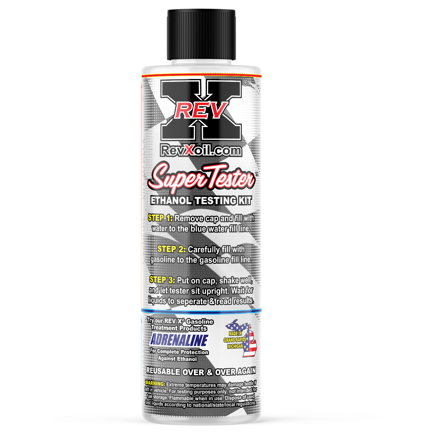 REV X E85 Super Tester Ethanol Test Bottle - Tests E0% - E100% - Easy to Use Kit