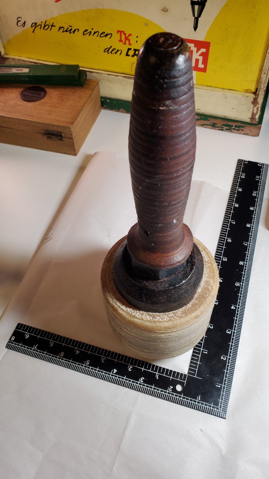 Hammer Maul 5 Lb Vintage Cast Iron Stacked Rawhide & Leather / Monarch Stamp