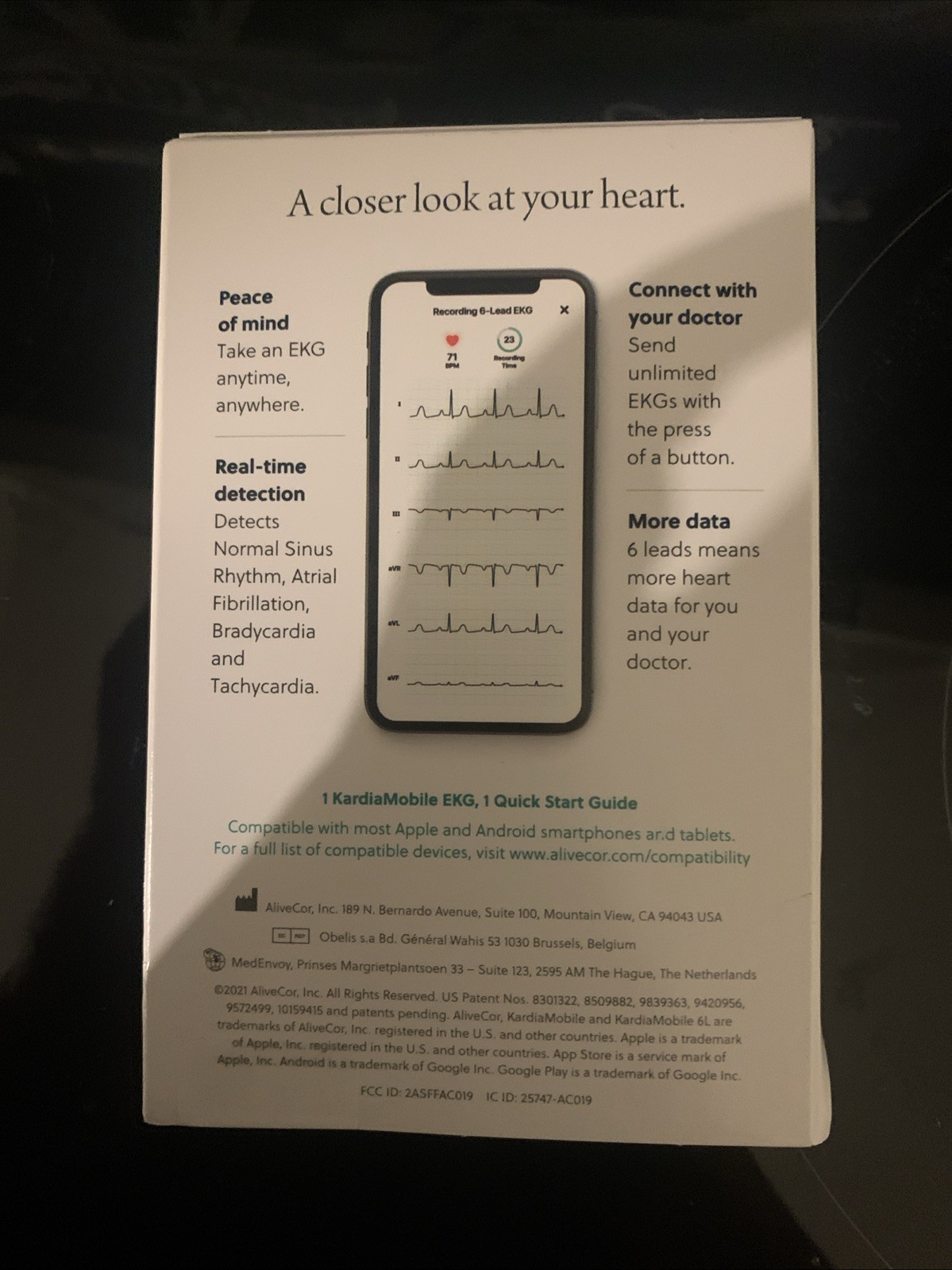 AliveCor KardiaMobile Personal EKG 6L - Wireless 6-Lead EKG Kardia Mobile