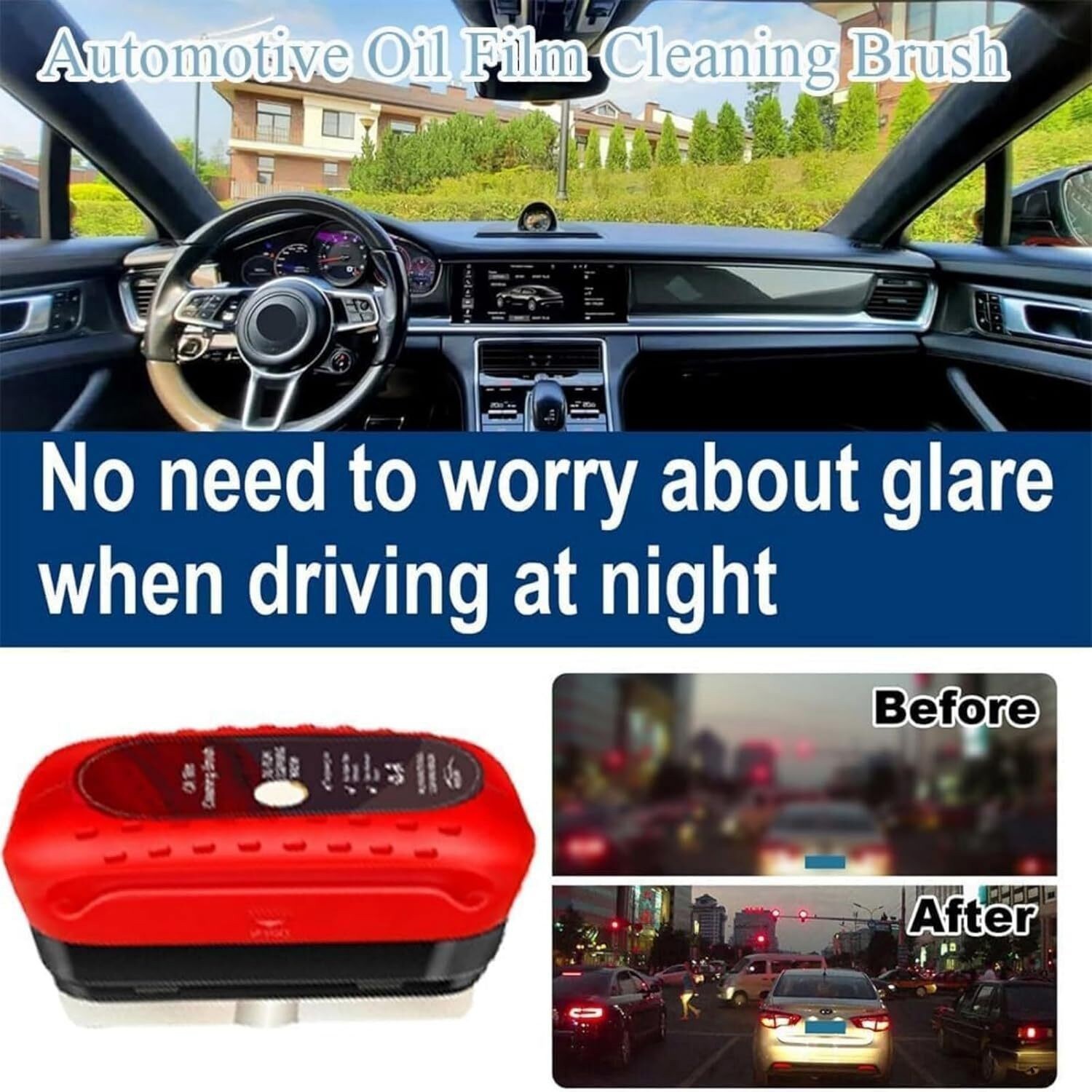 240ML Automotive Oil Film Cleaning Brush Glass Board Car Windows Cleaning Brush