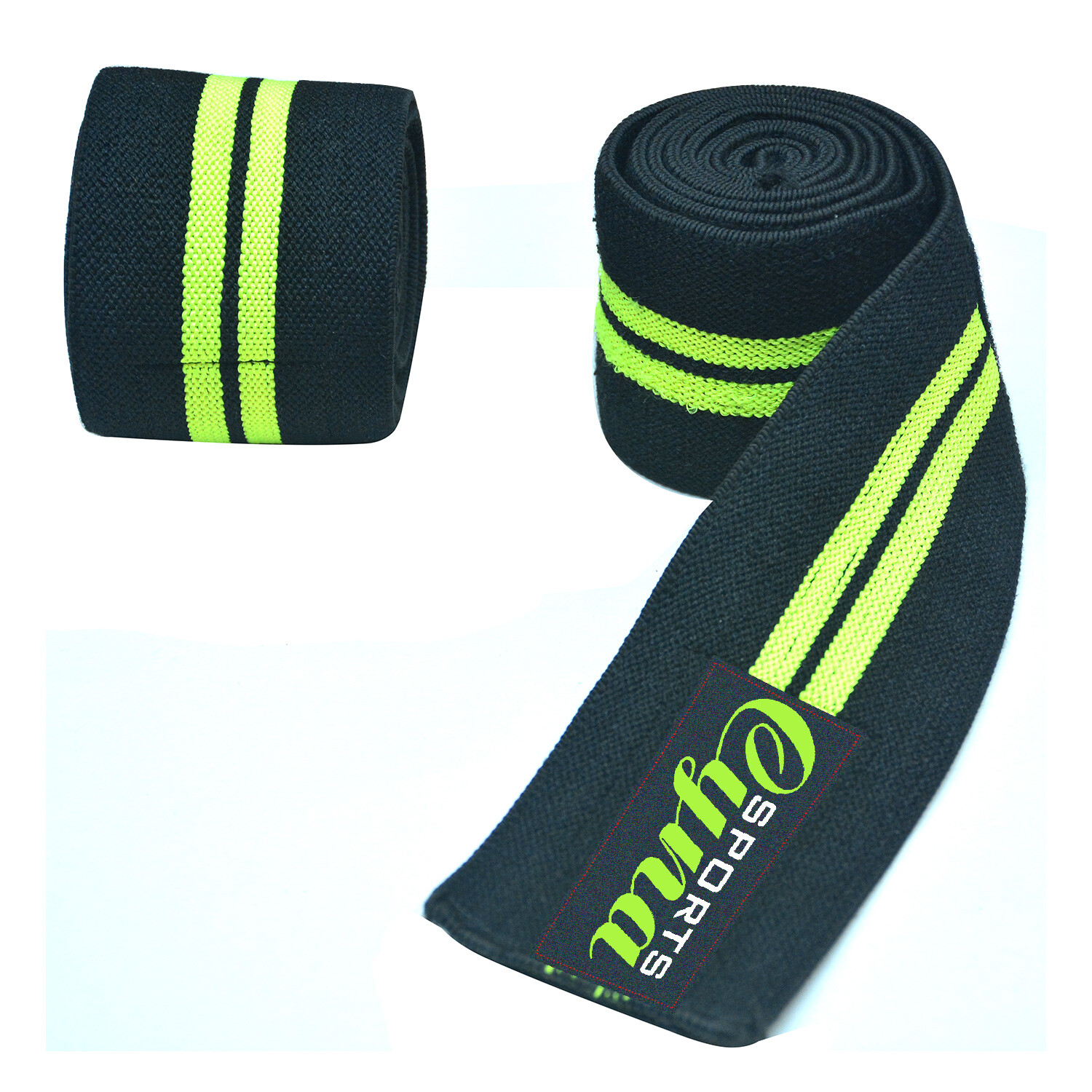 CynaSports Weight Lifting Knee Elastic Wraps Training Fist Straps Power Lifting