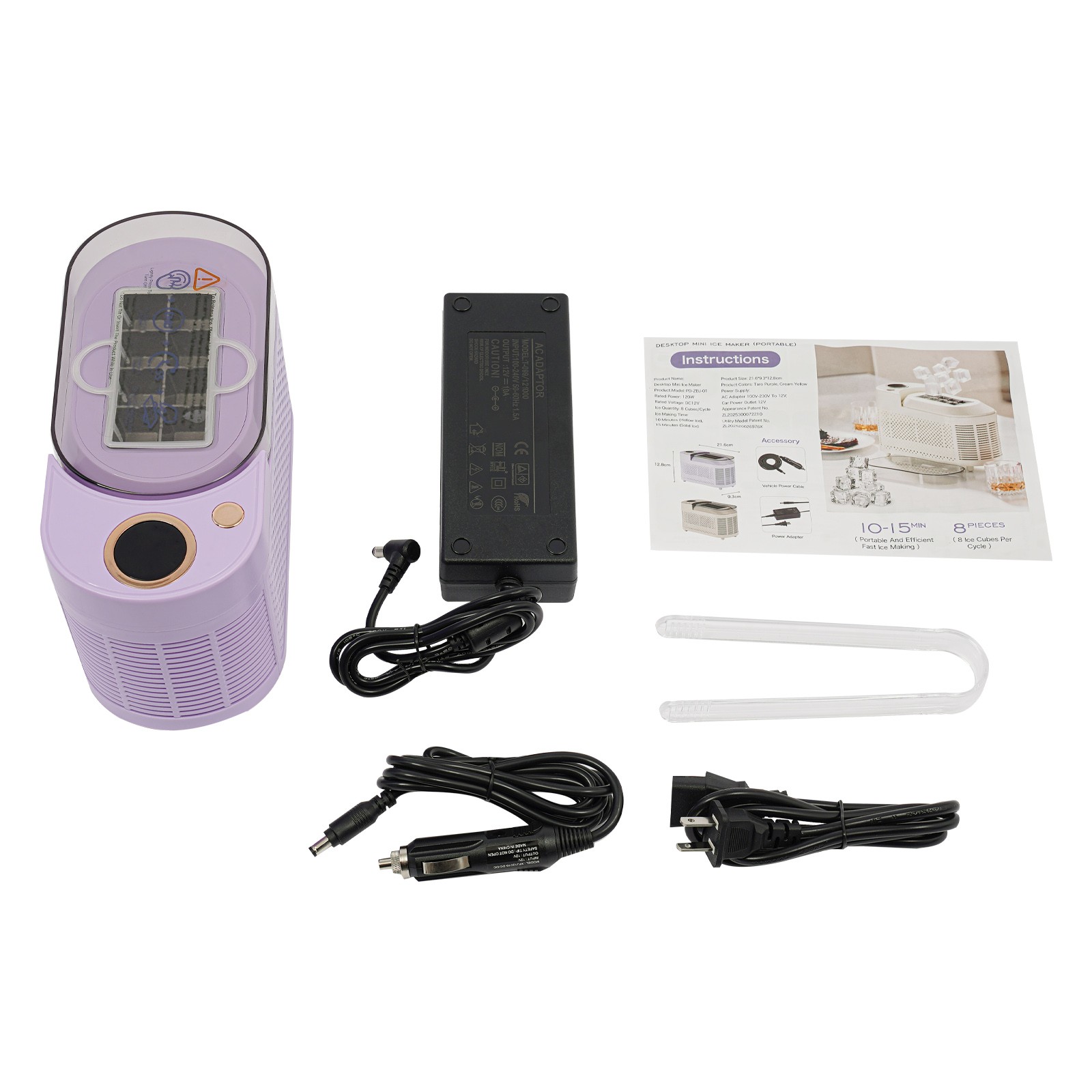 Mini 120W 12V Ice Maker Compact 8 Cubes Ice Maker Machine For Car Travel Camping