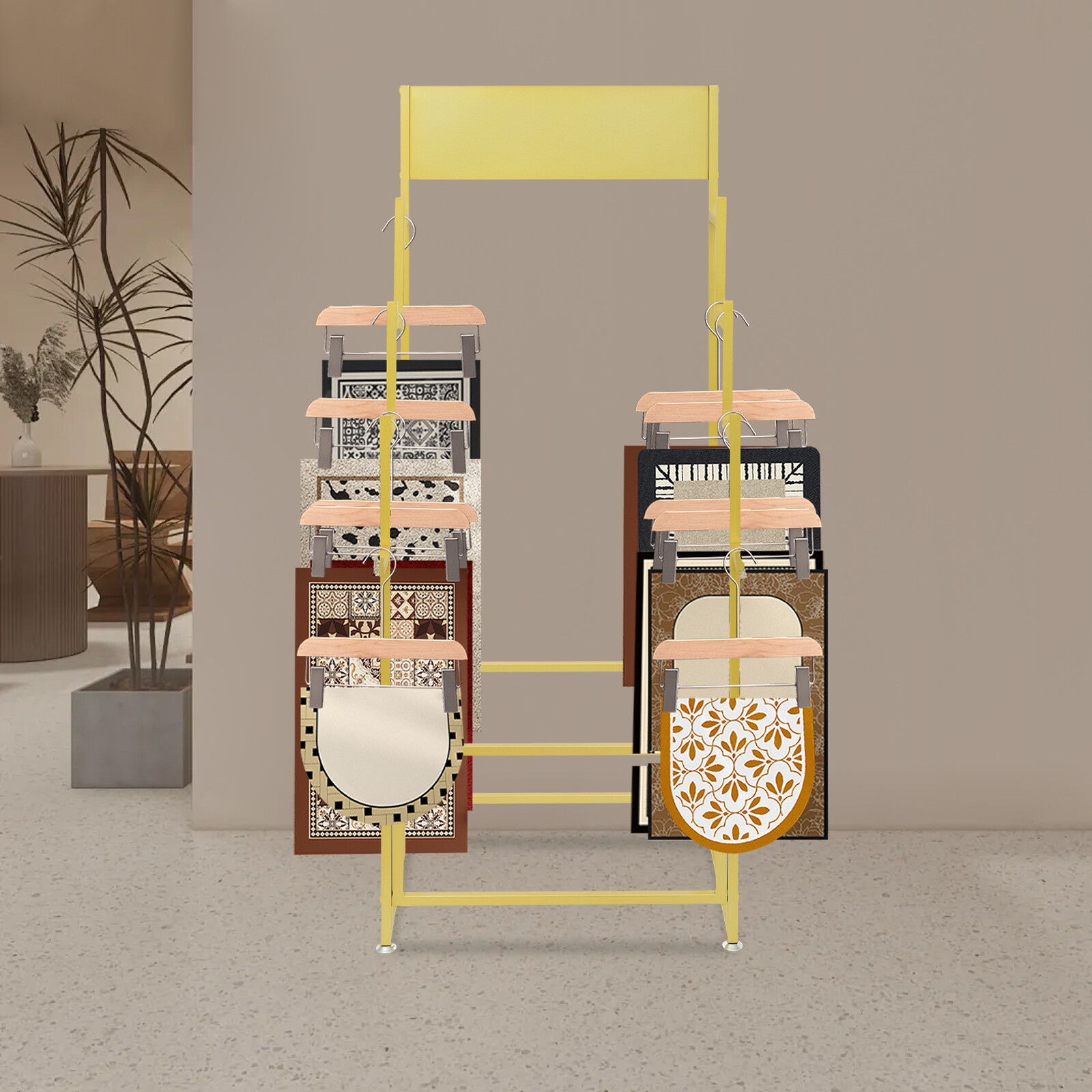 Carpet Display Rack, Floor Standing Carpet Display Stand Organizer Holder