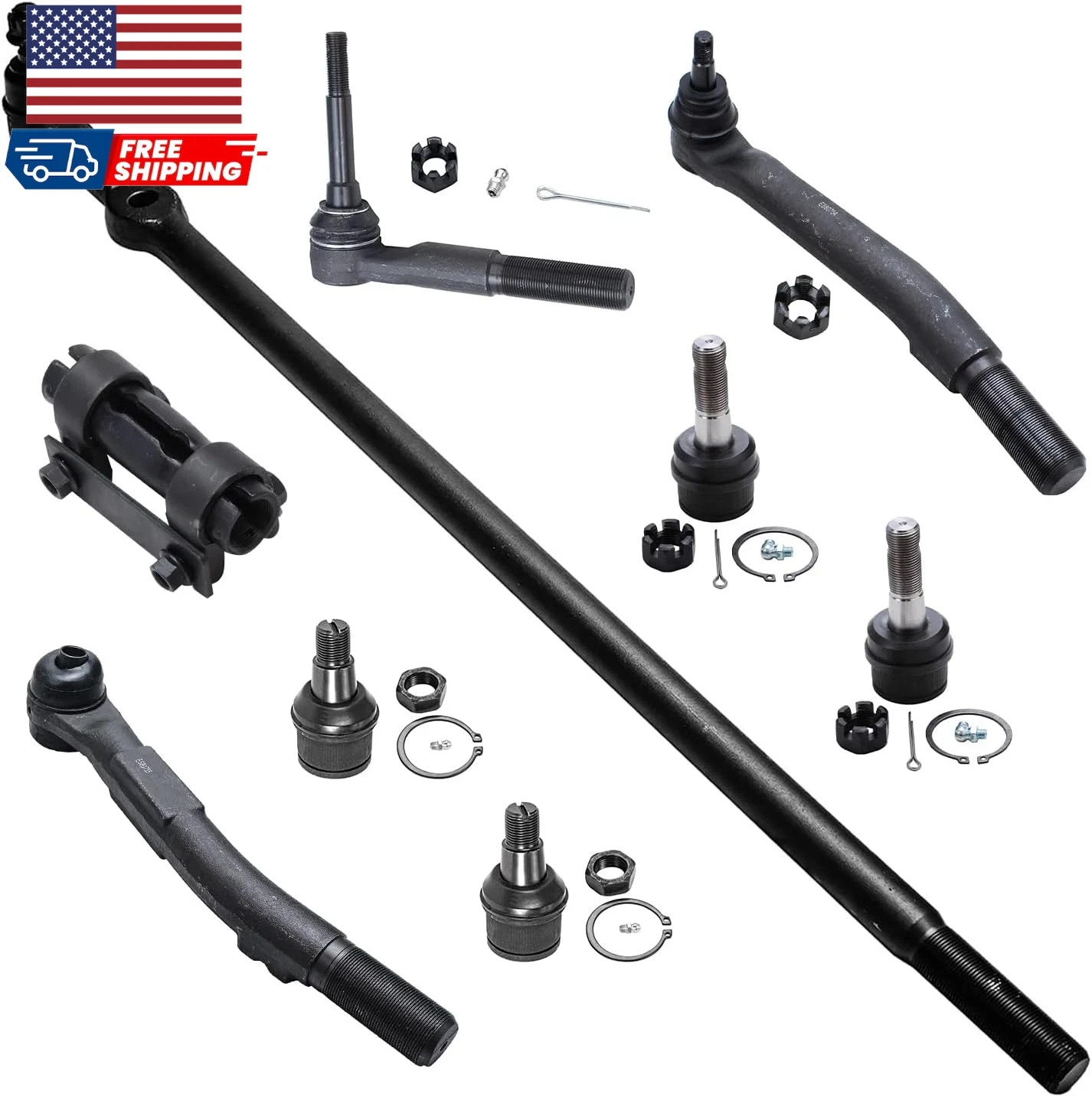 4WD Front 9Pc Suspension Kit for 05-16 Ford F-250 F-350 Super Duty 4 Ball Joints