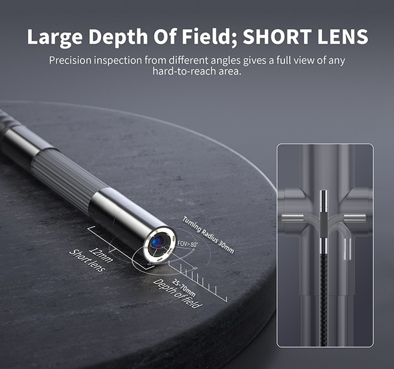 Ralcam Articulating Borescope Endoscope Inspection Camera 3.3FT Flexible Snake