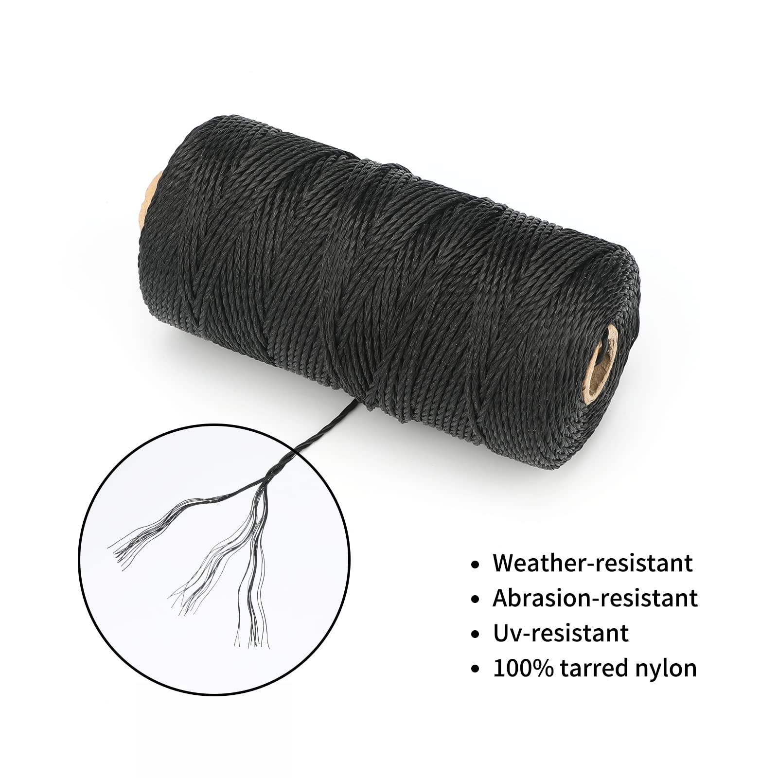 426 Feet Nylon Twine #36 Bank Line-Black Nylon String 2Mm-100% Black