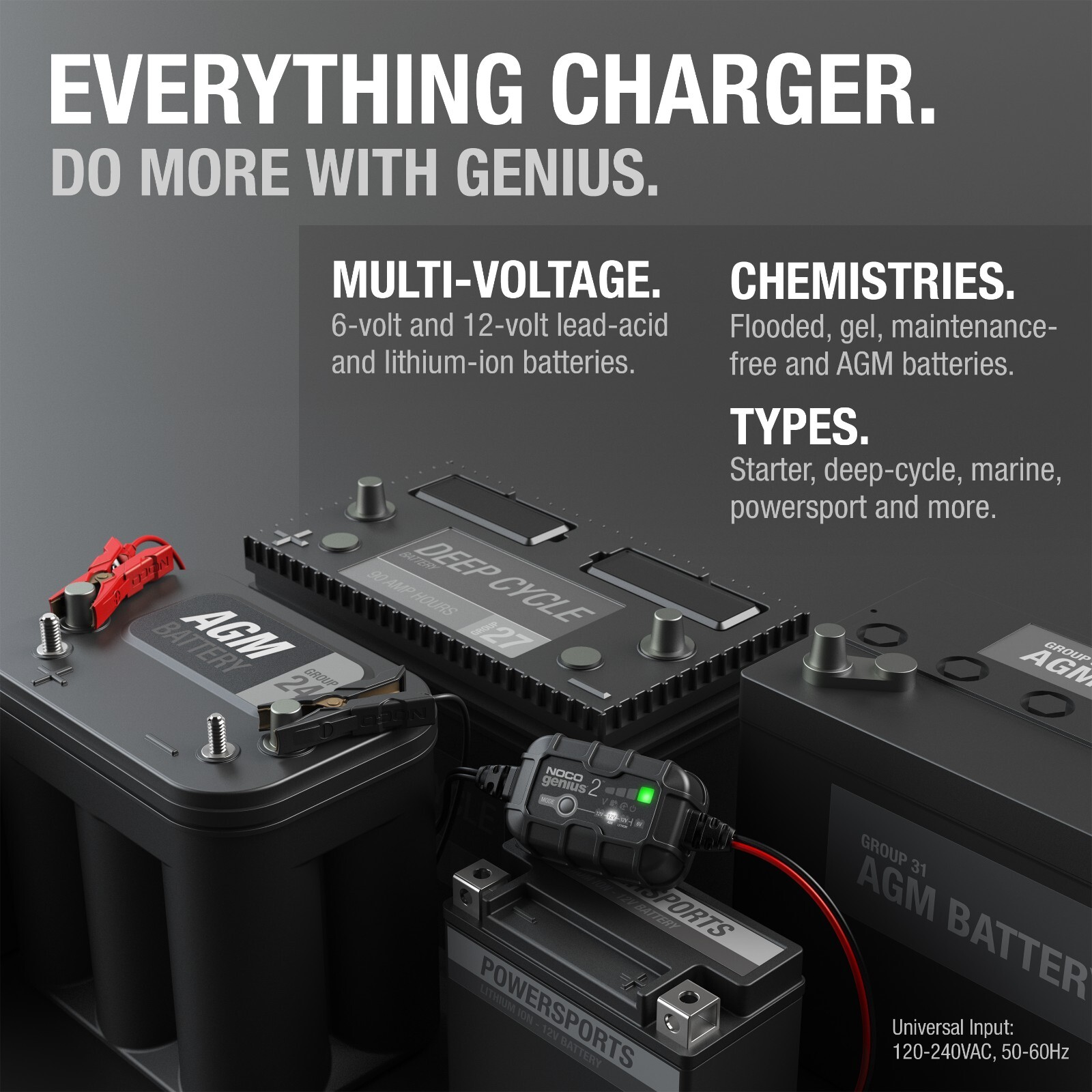 NOCO GENIUS2 6V/12V 2A Smart Battery Charger, Trickle Charger and Maintainer
