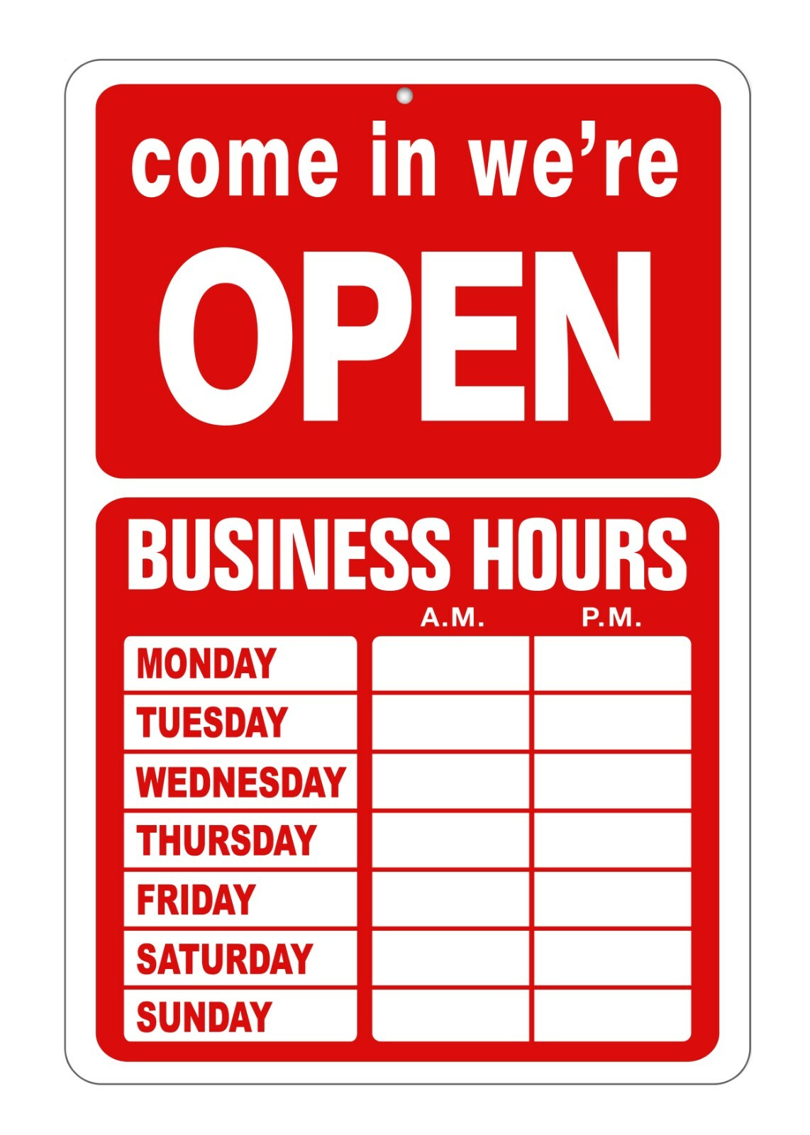 OPEN CLOSED BUSINESS OPEN HOURS SIGN Store Hours of Operation Window Glass Door