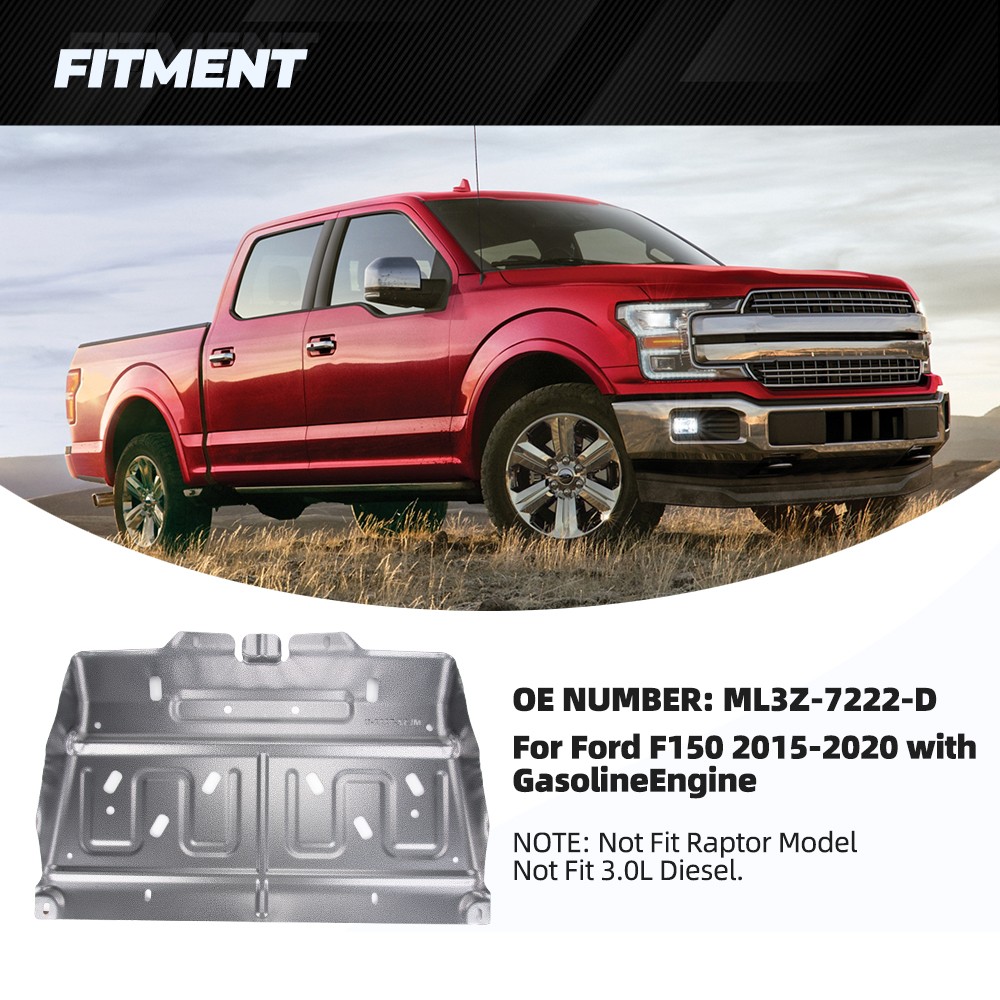 Upgrade Manganese Steel Splash Panel Shield ML3Z-7222-D For 2015-2024 Ford F-150