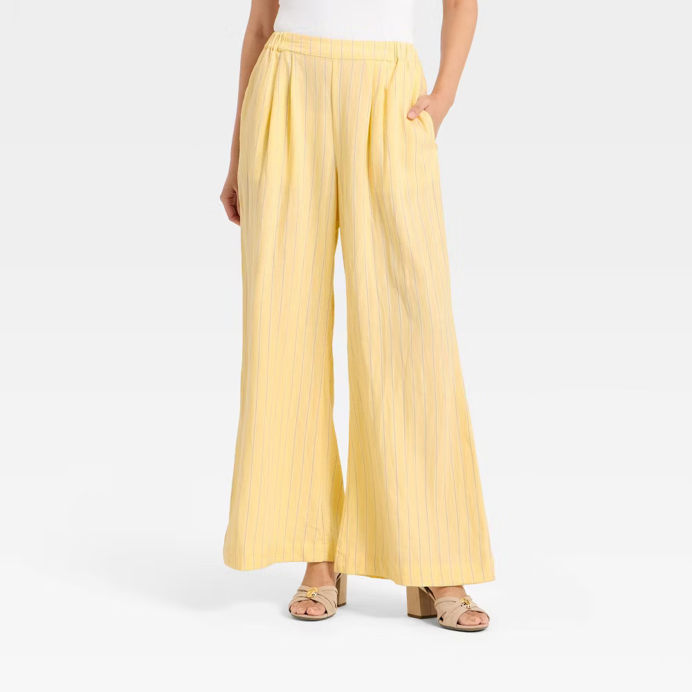 Women's Relaxed Linen Trousers - A New Day