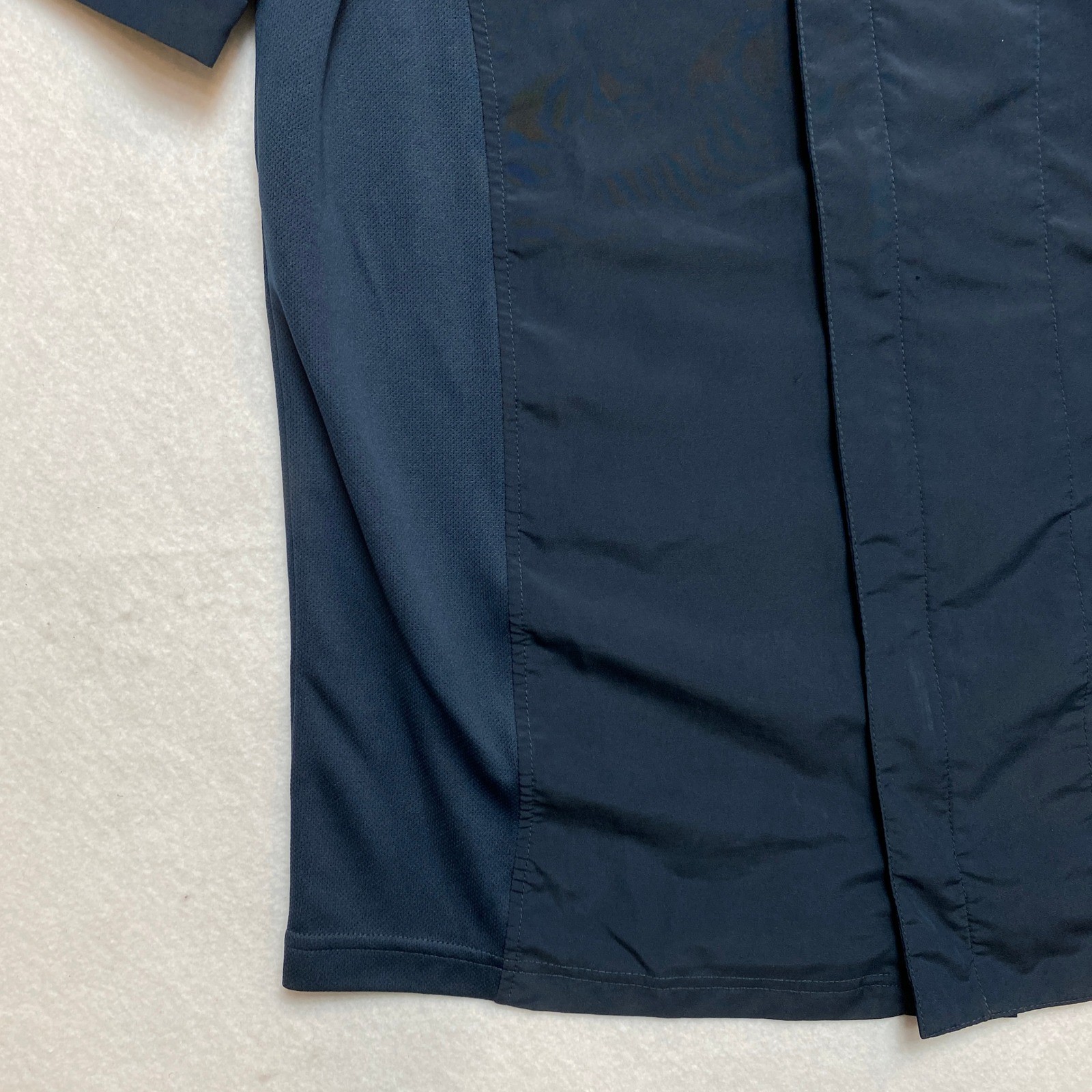 Chick fil A Chef Jacket Uniform Mens Size M Navy Blue Short Sleeve Team Style