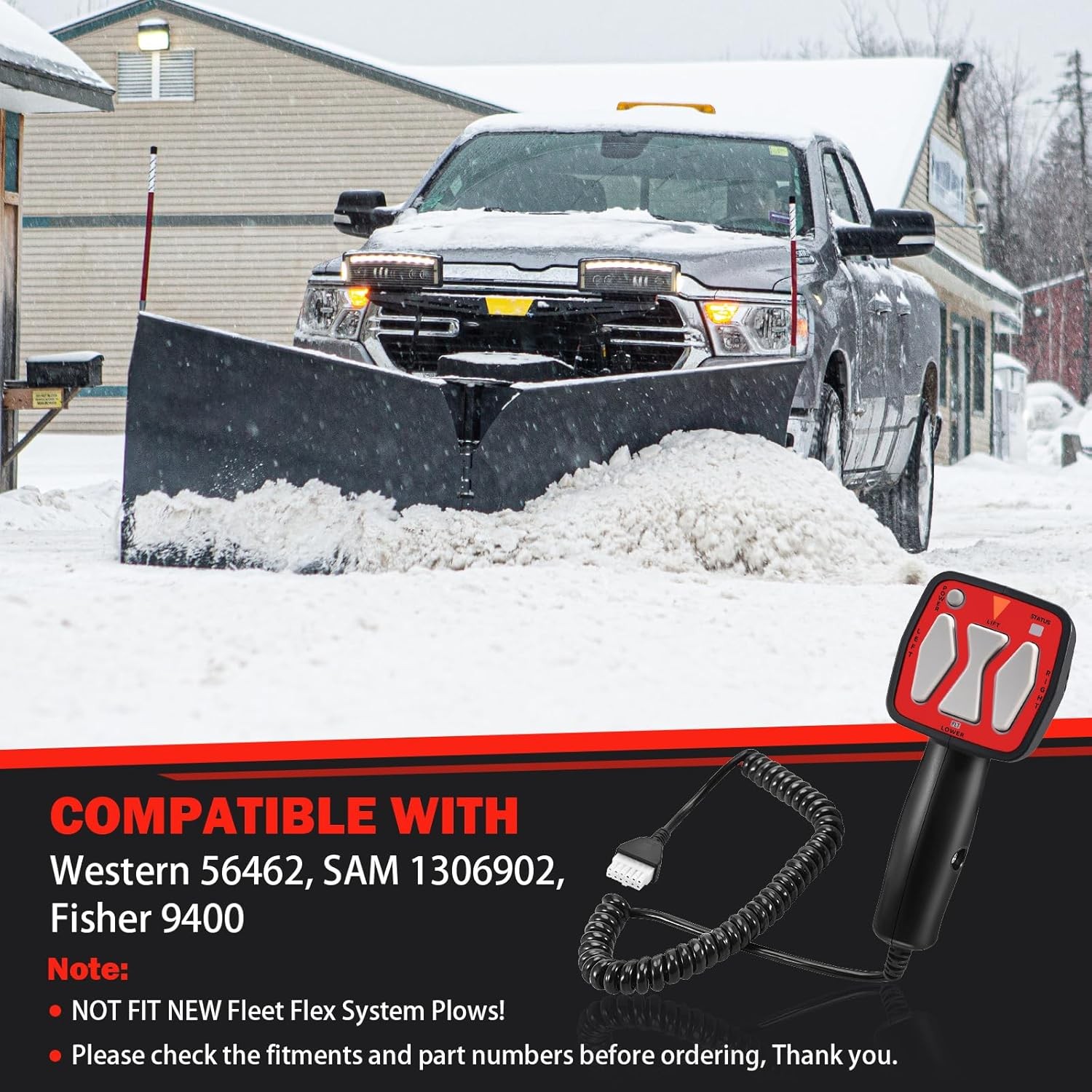 Straight Blade Plow Controller for Buyers 1306902 Western 56462 Fisher 9400 6Pin