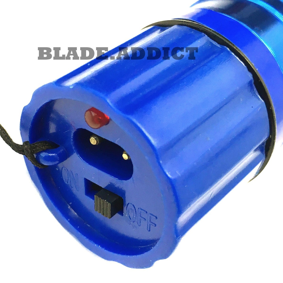 ALL Metal MILITARY 230MV LED Flashlight STUN GUN Blue w/ Carrying Case