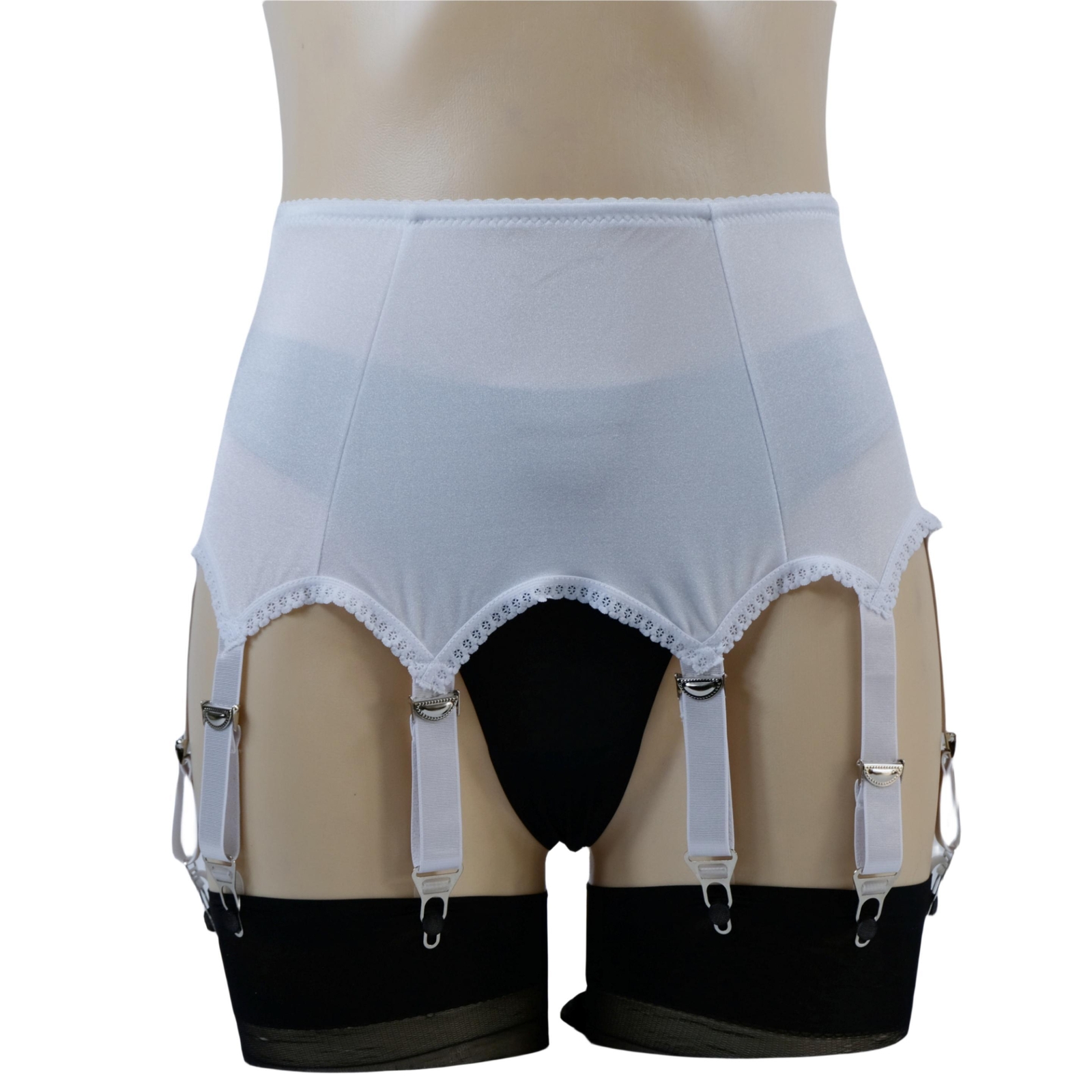 Luxallacki High Waist 10 Straps Garter Belt for Thigh Highs Girdle Metal Clips