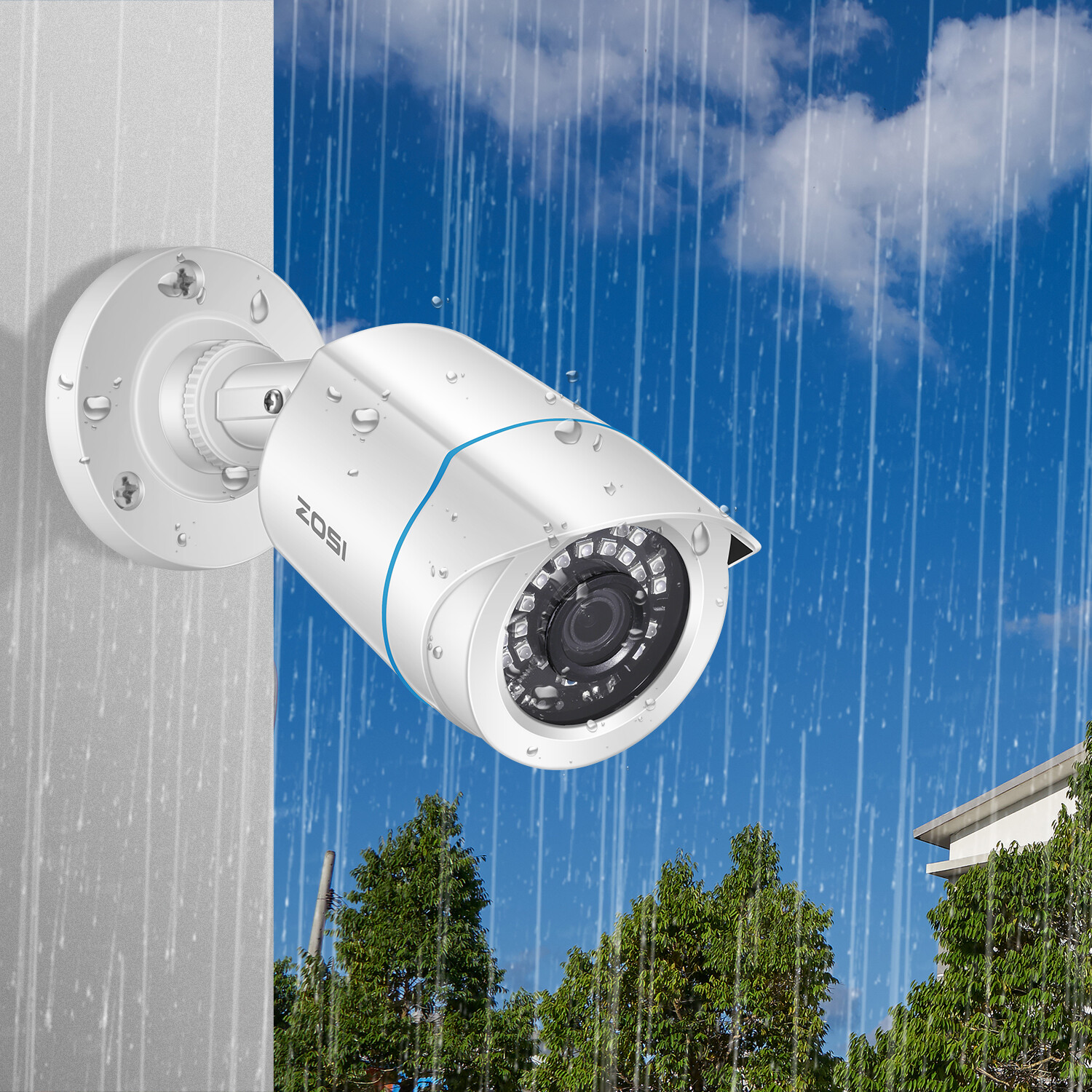 ZOSI H.265+8CH 5MP Lite DVR Security Camera System 1080P Home IR Night CCTV IP66