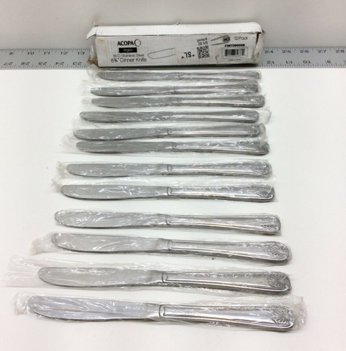 Acopa Atglen 18/0 Stainless Steel 8 3/4" Dinner Knife 12 Pack