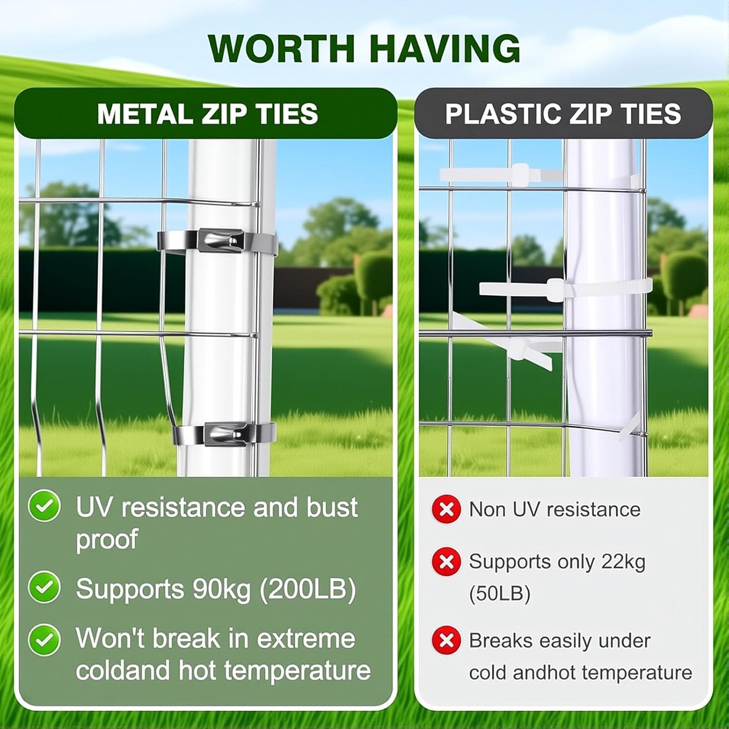 Metal Zip Ties with Stainless Steel Cable Tie Gun, Special Tool For Silver