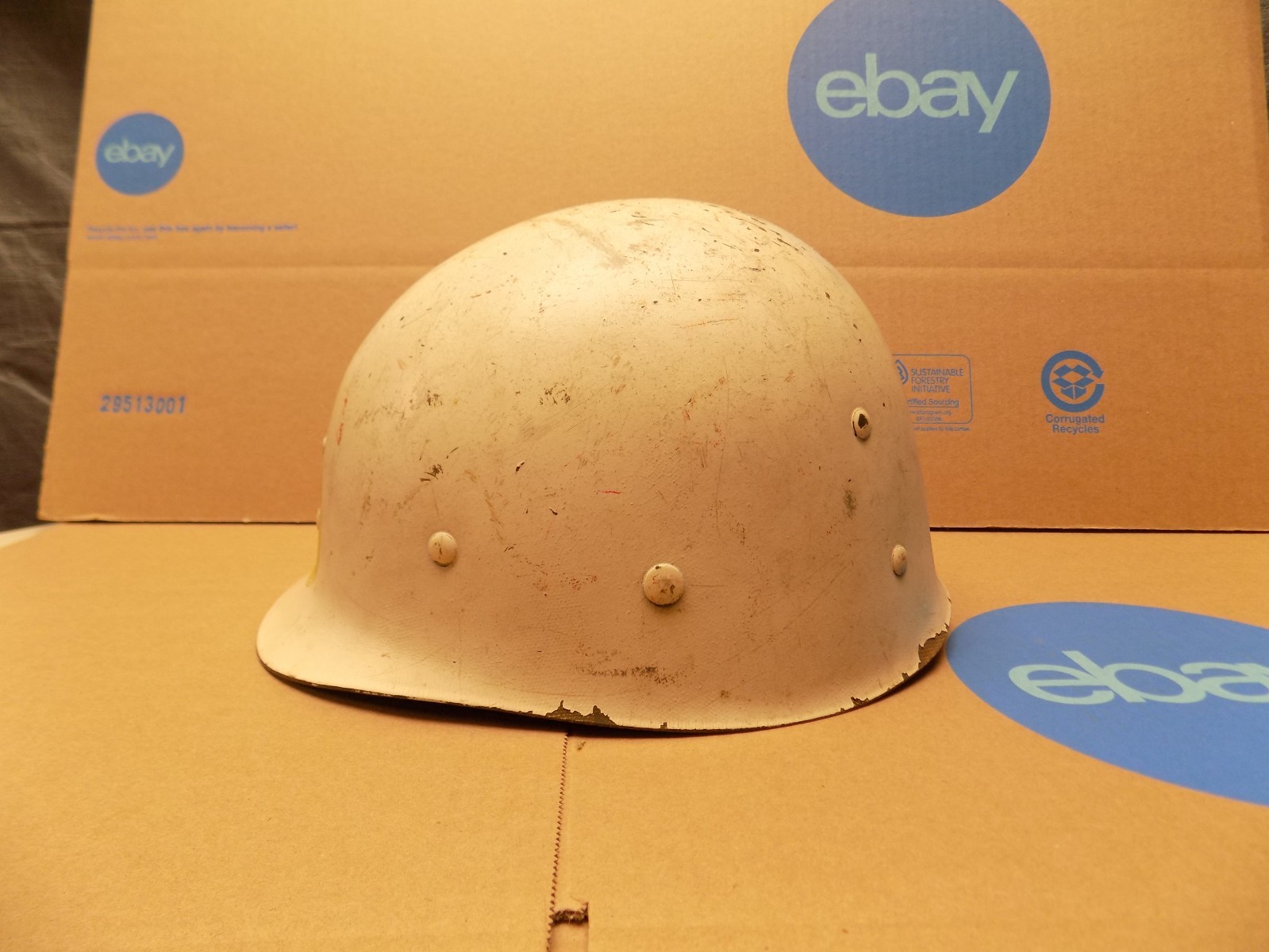 WW2 Era Mine Safety Appliance MSA US Military M1 Fiber Helmet Liner Painted
