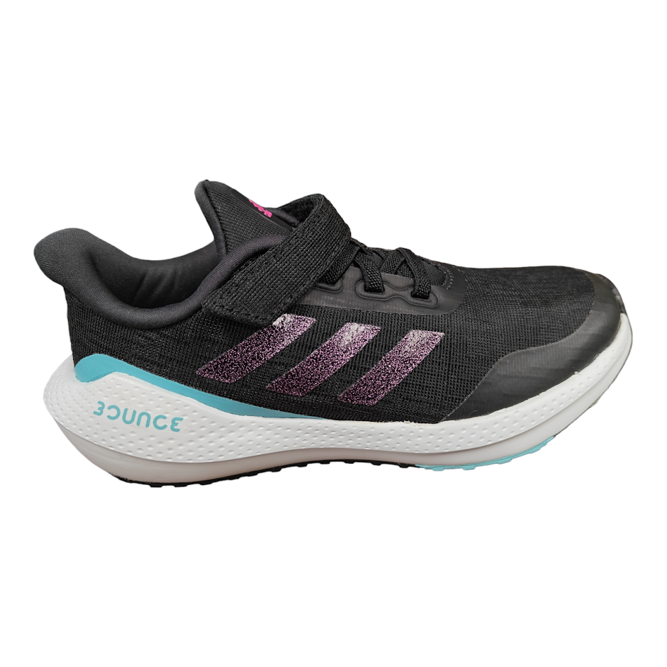 Adidas KIDS H01876 EQ21 Run Black Pulse Aqua Running Athletic Shoes