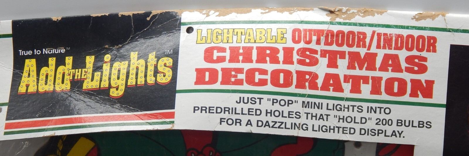 1995 New Sealed True To Nature Add The Lights "Merry Christmas Sign Vintage