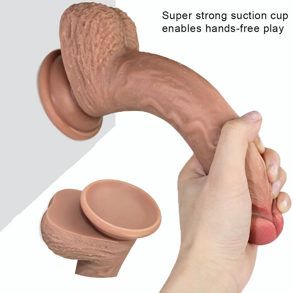 Dildo For Men Anal Toy Realistic 8" Silicone Penis Suction Cup Women Sex Toy
