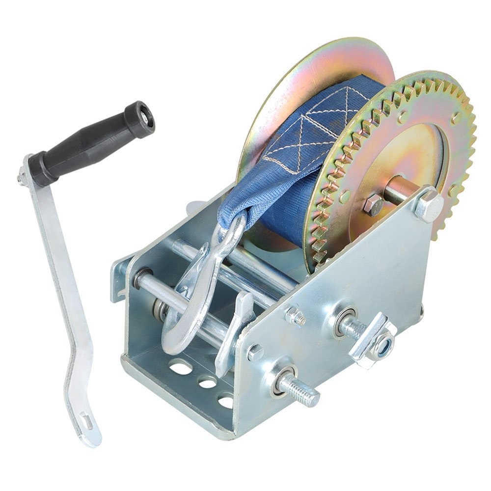 3500 LBS 32 FT Cable Dual Gear Hand Winch Hand Crank for ATV RV Trailer