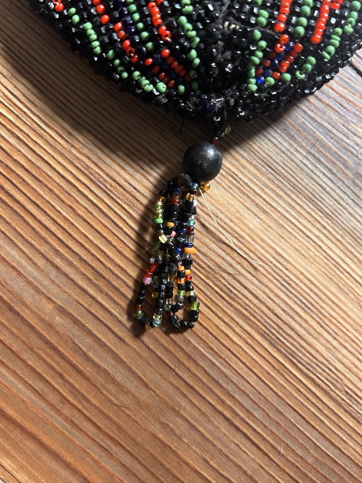 BEADED RETICULE Drawstring Purse Pouch ART DECO Victorian Flapper Geometric