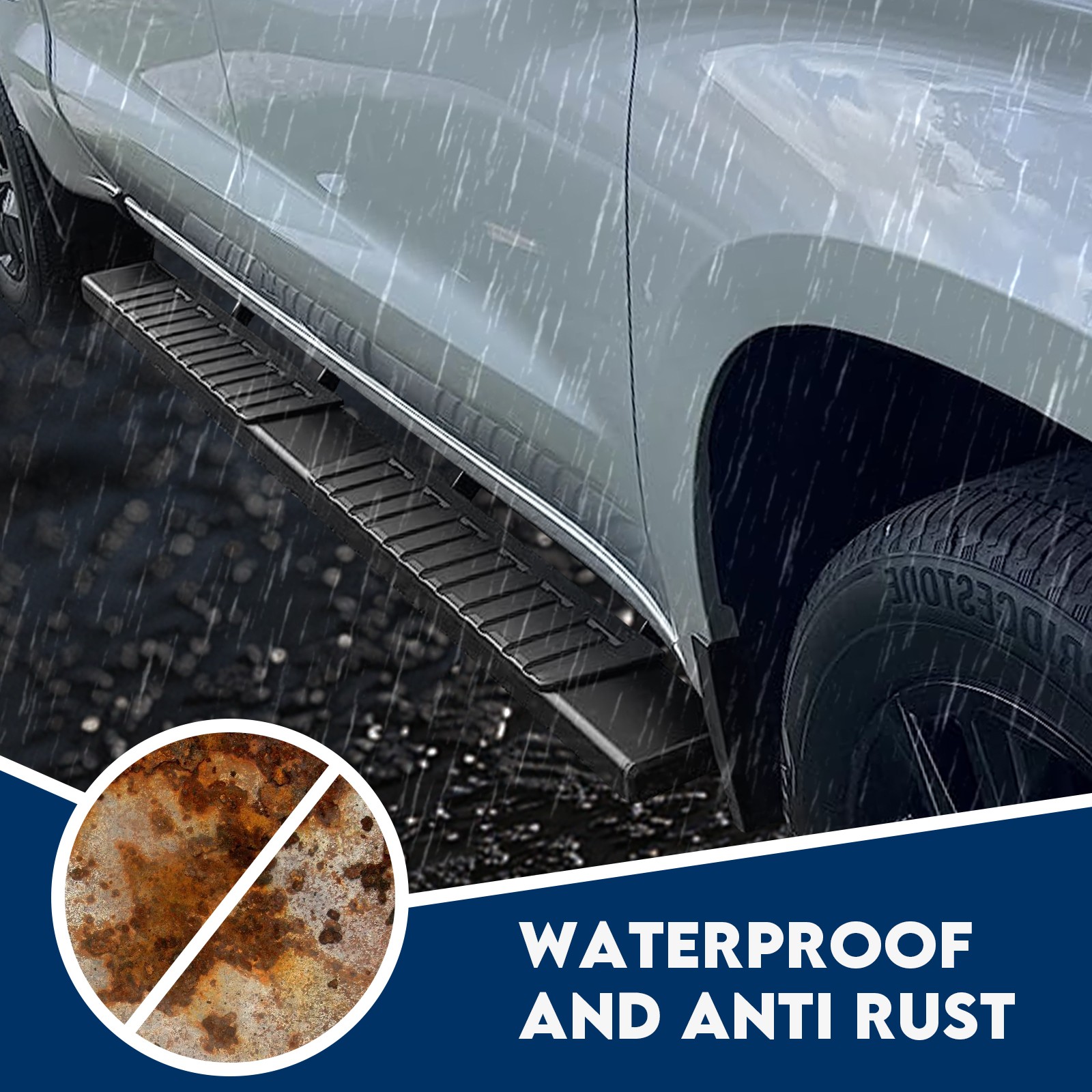 For 07-18 Silverado/Sierra 1500 Double/Extended Cab 6" Running Board Side Step