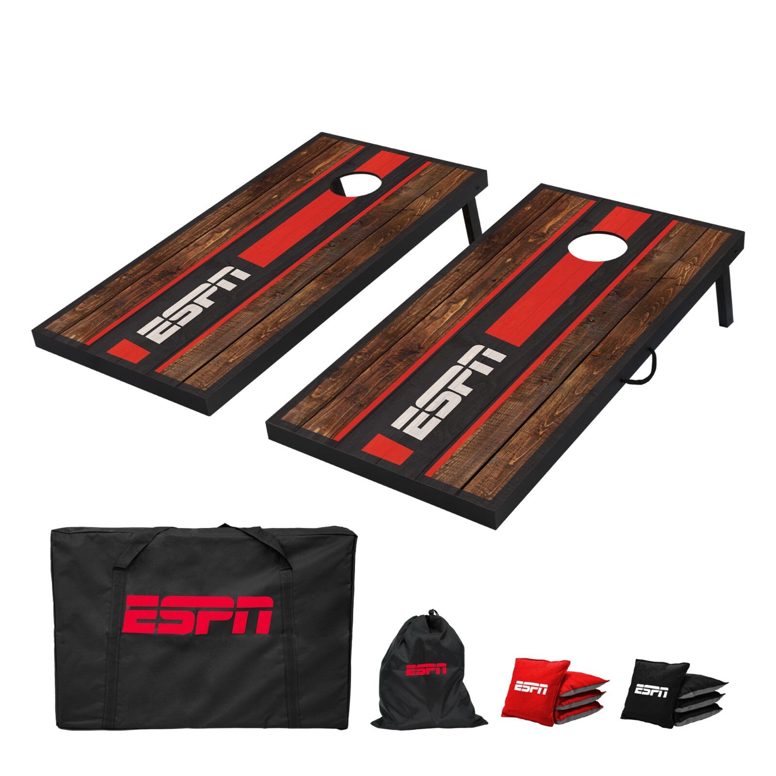 ESPN 2’x4’ Cornhole Board Set Includes Cornhole Bags and Travel Case