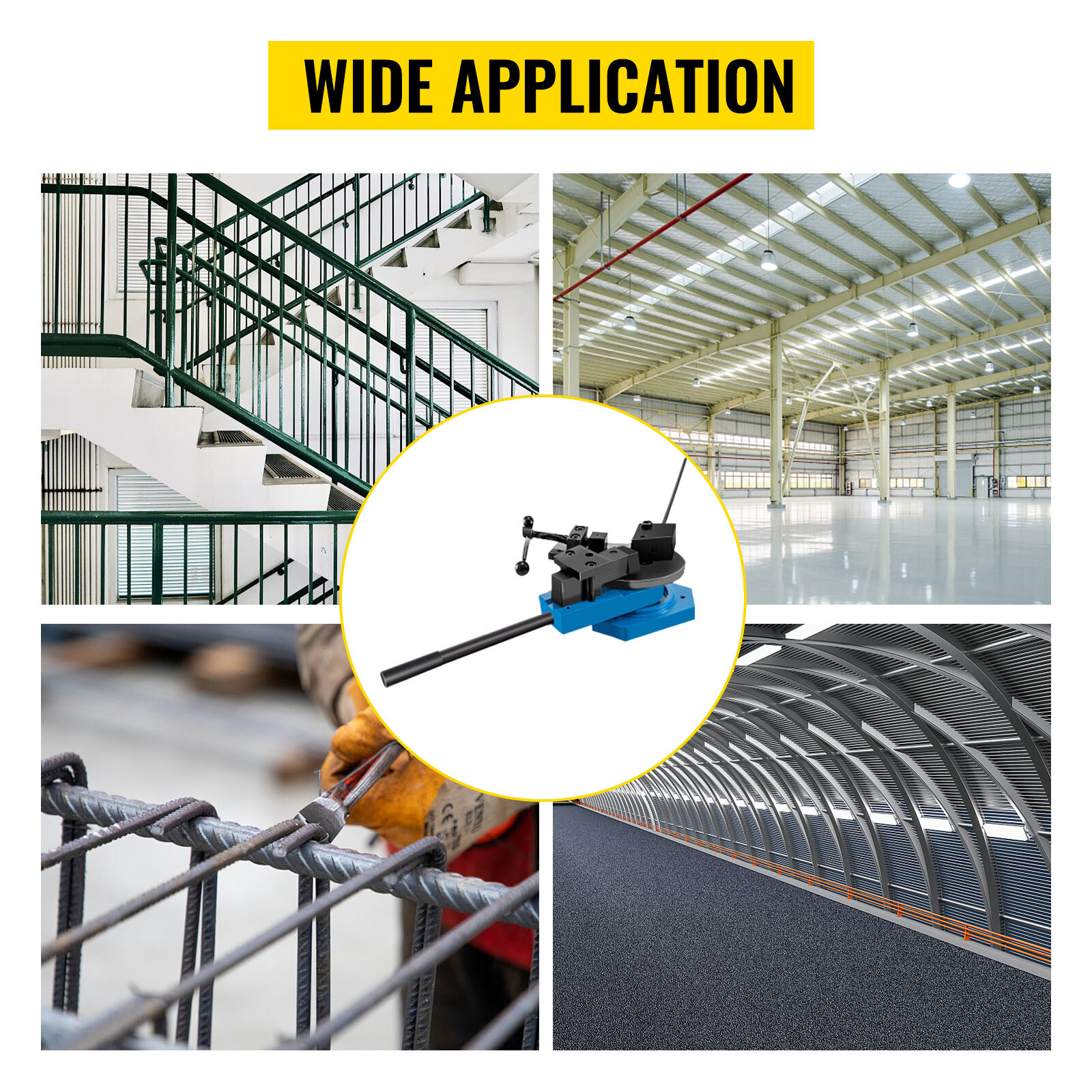 VEVOR SBG-40 Pipe Bender Square Round Bar Radius Scroll Tube Bender Universal