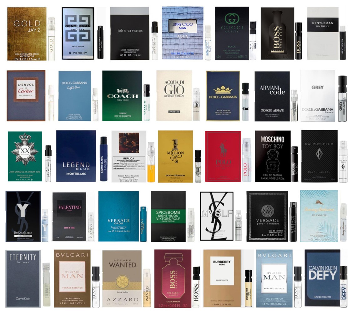 10 Designer Men’s Cologne Sample Vial Sets