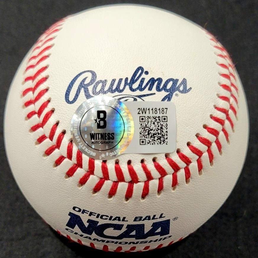 Christian Moore signed "Hit For Cycle" 2024 College WS Baseball Beckett BAS