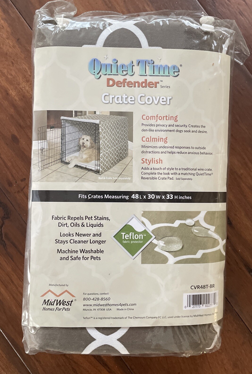 New Mid West Brown Quiet Time Crate Cover Privacy Pet Dog XL 48L x 30W x 33H