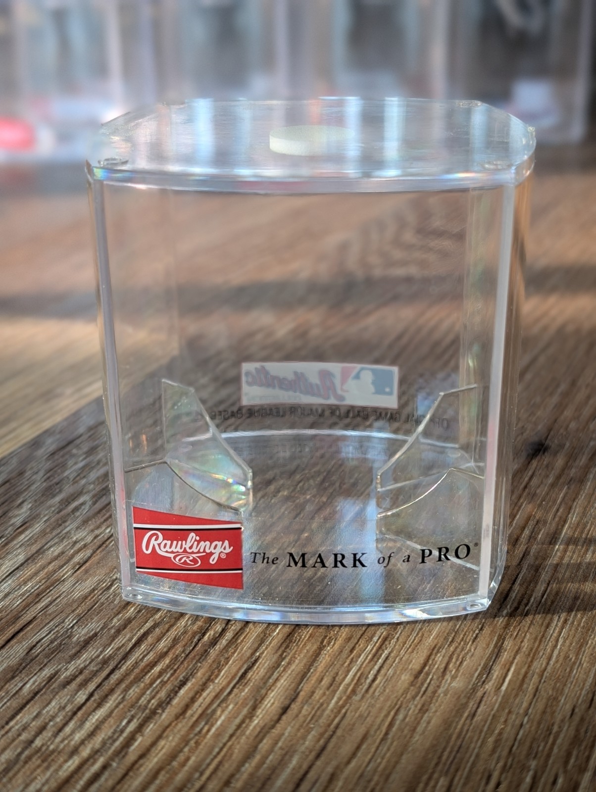 Lot Of 27 Clear Baseball Display Case Cubes Used MLB Logo Rawlings Mark Of A Pro