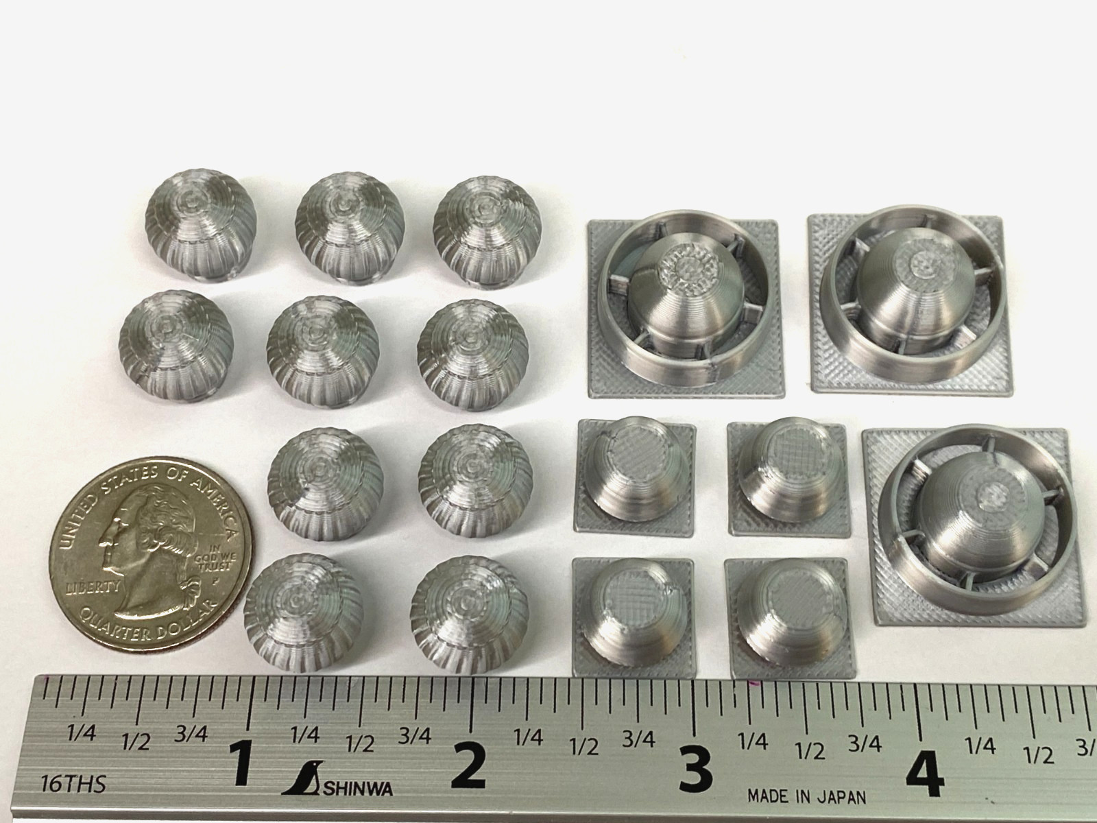 O Scale Roof Vents & Exhaust Fans – 17-Piece Set – Aluminum-Look Detail Parts