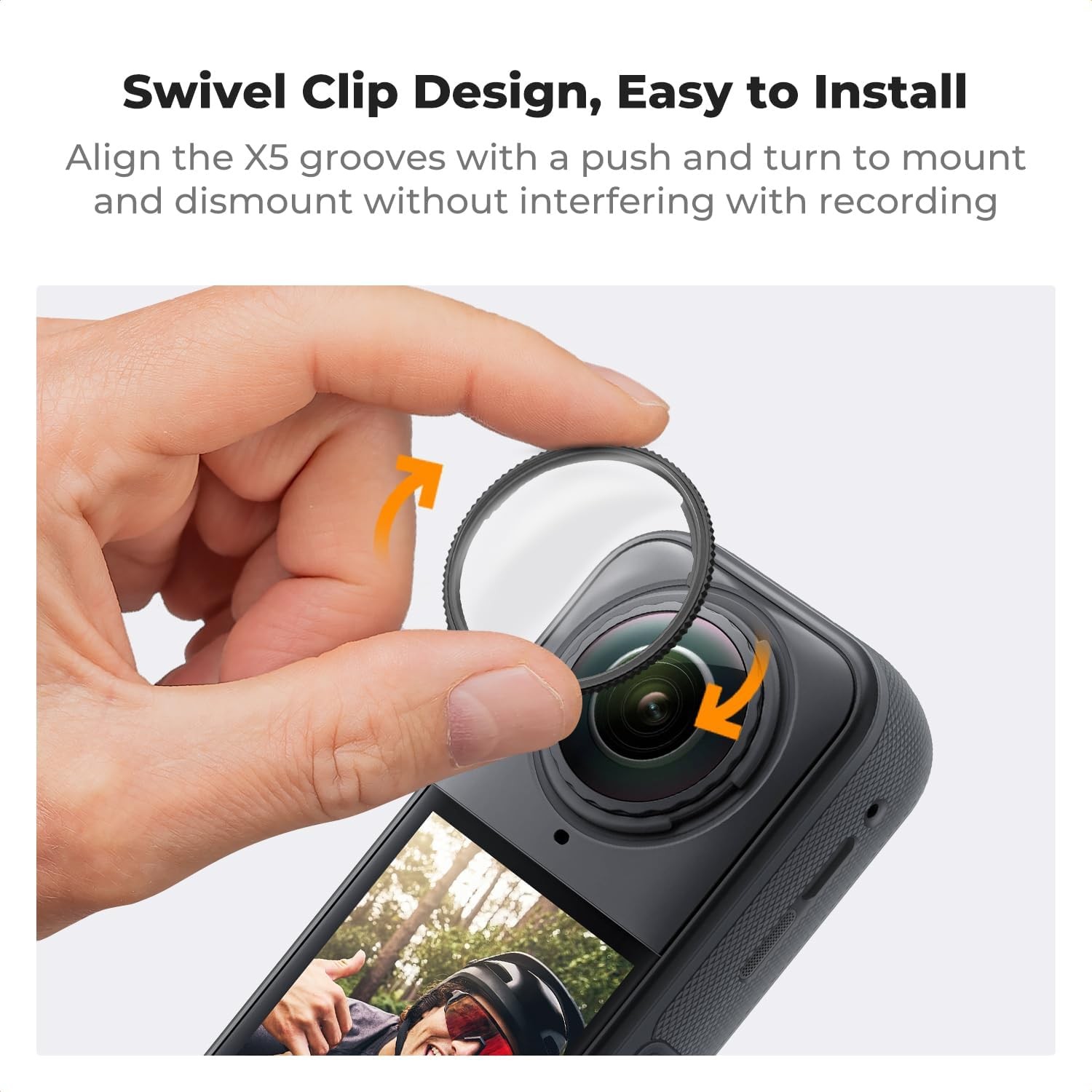 K&F Concept Insta360 X5 Lens Guards Tempered Optical Glass Lens Protector Cover