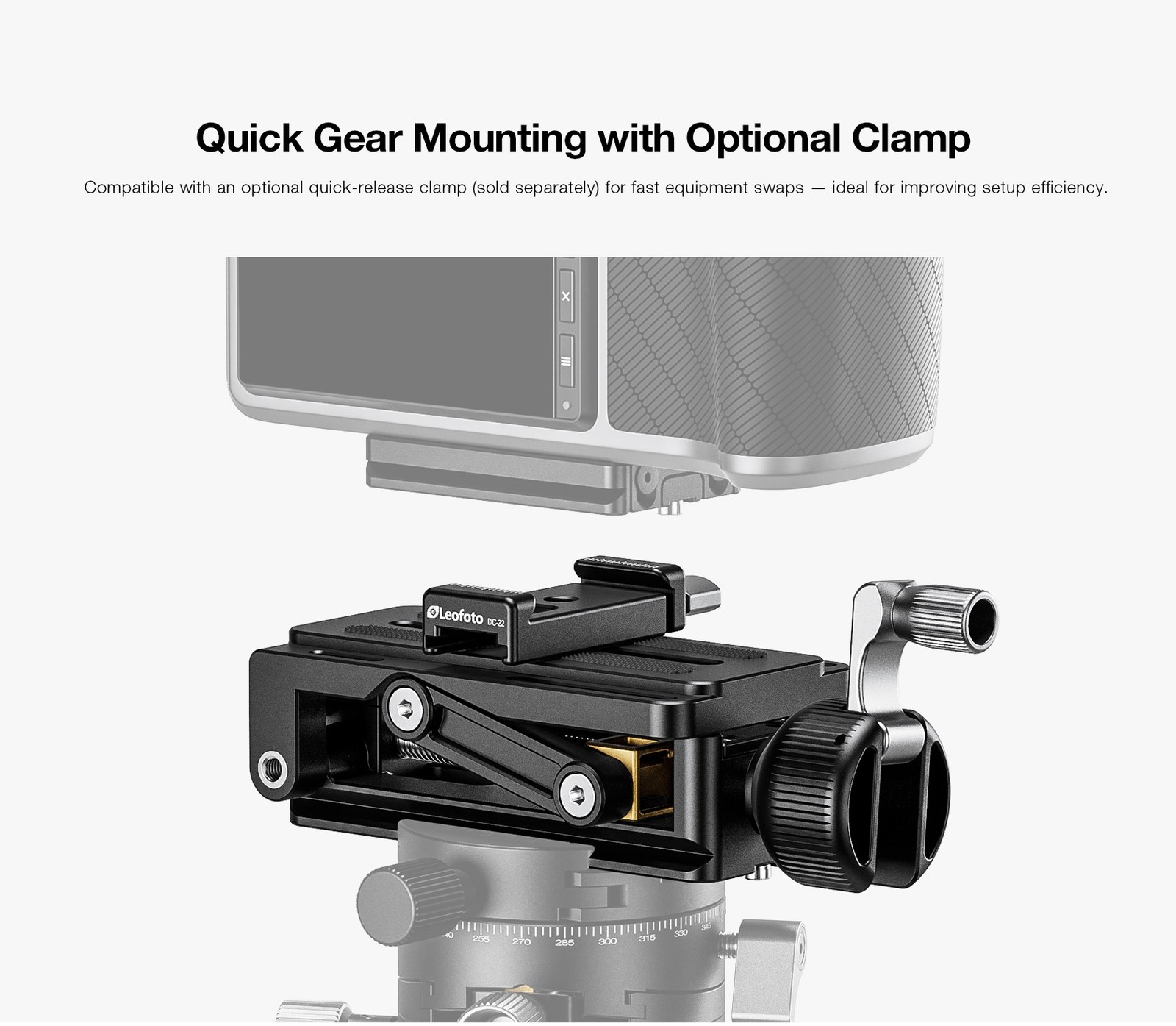Leofoto BVL-02 Tilt Adapter with Crank Handle-Arca Compatible