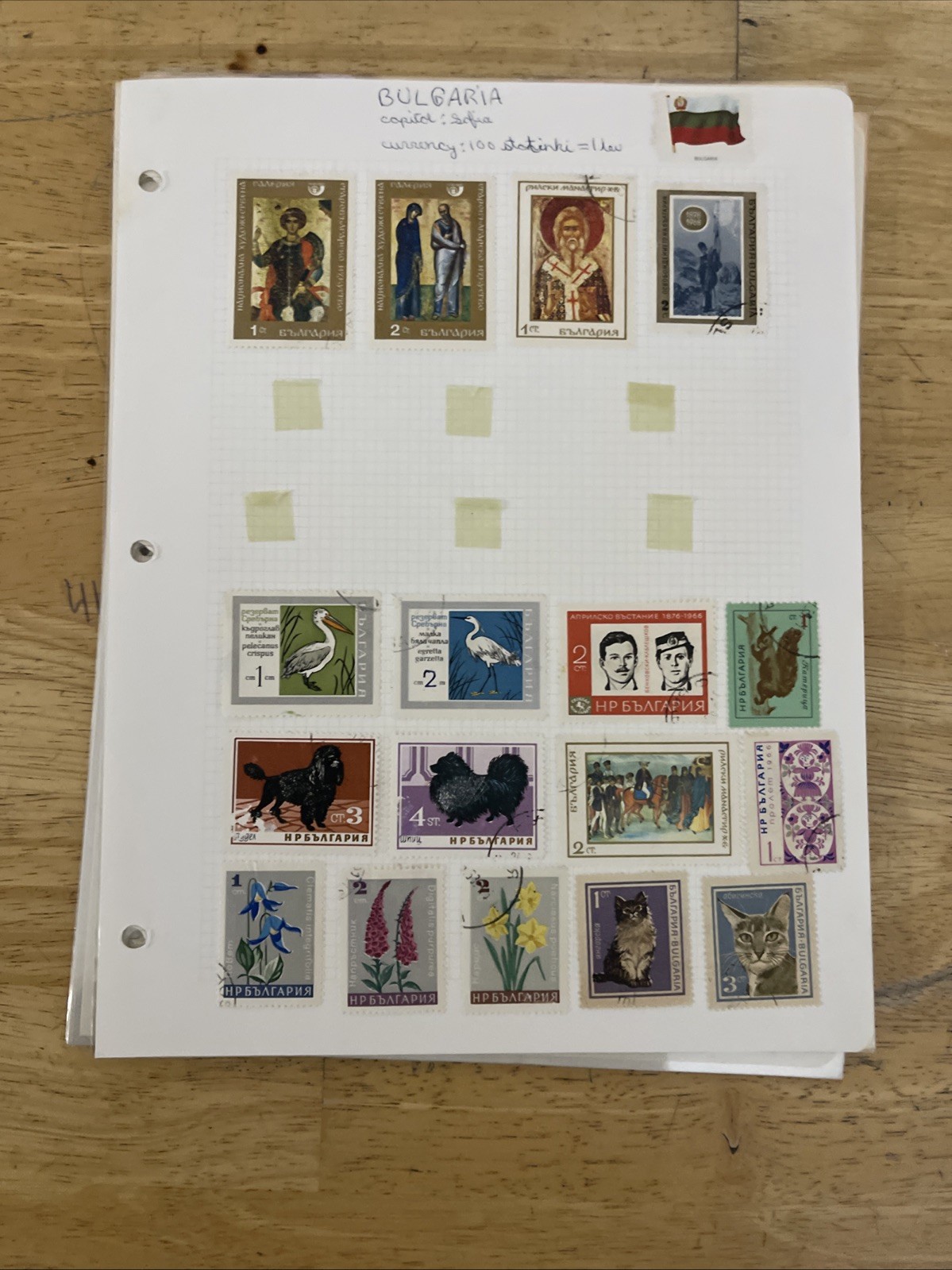 Lot of new and used stamps from all over the world. ON Paper.