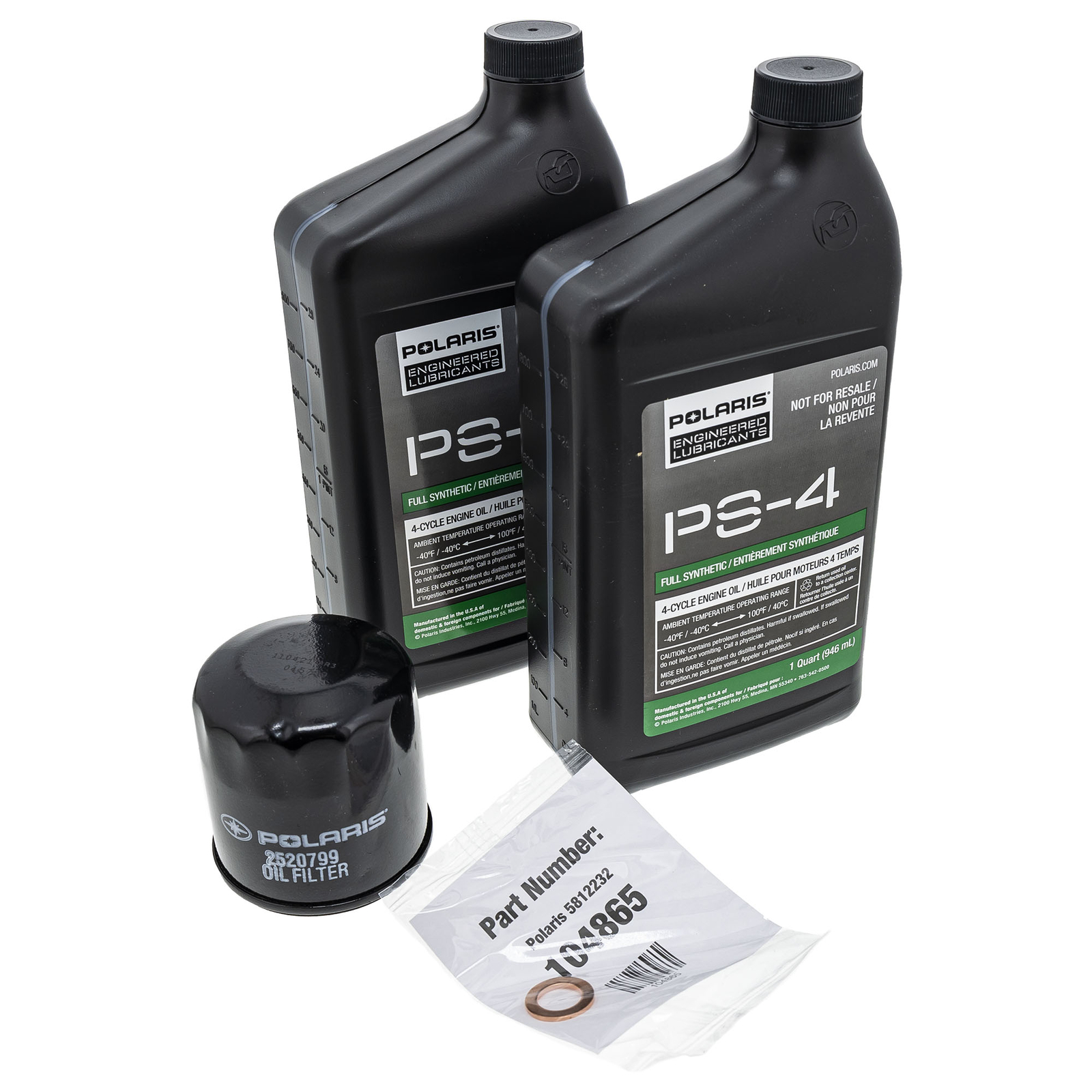 Polaris PS-4 Synthetic Oil Change Kit Oil Filter 2002 500 HO Sportsman 2520799