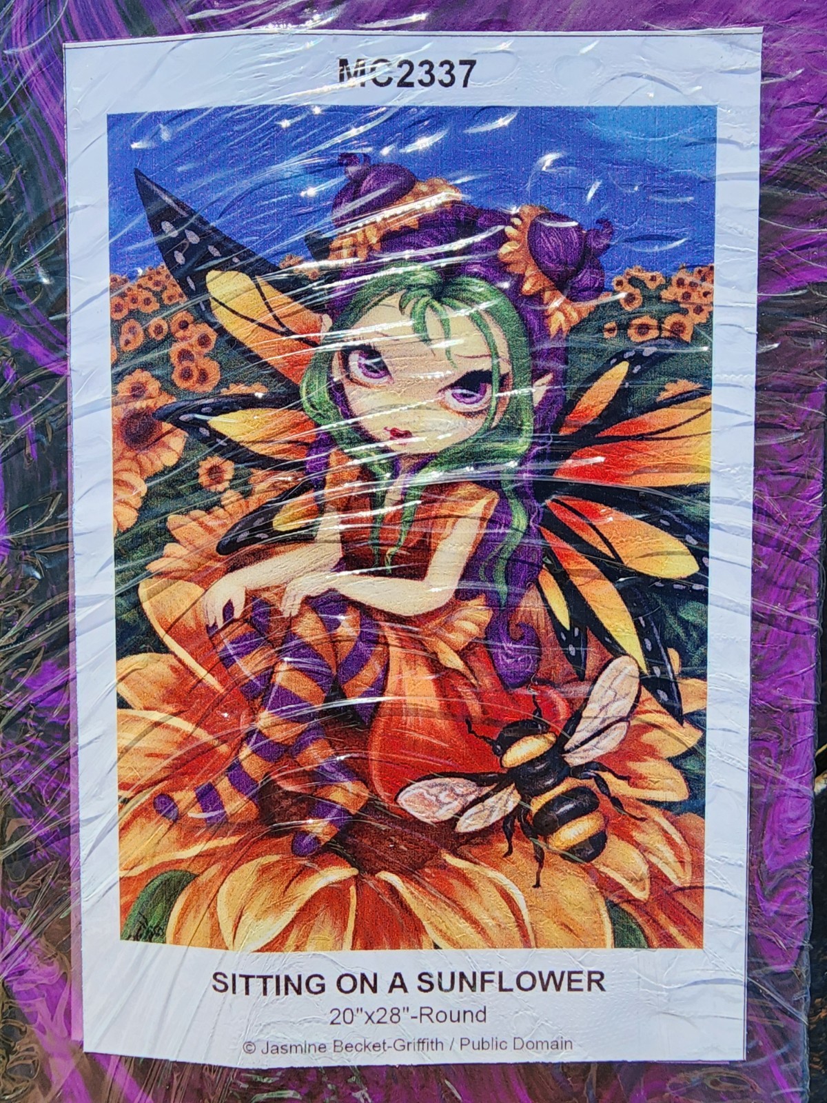 Rare Craftibly Sitting on a Sunflower Diamond Art Kit JBG Sealed New!