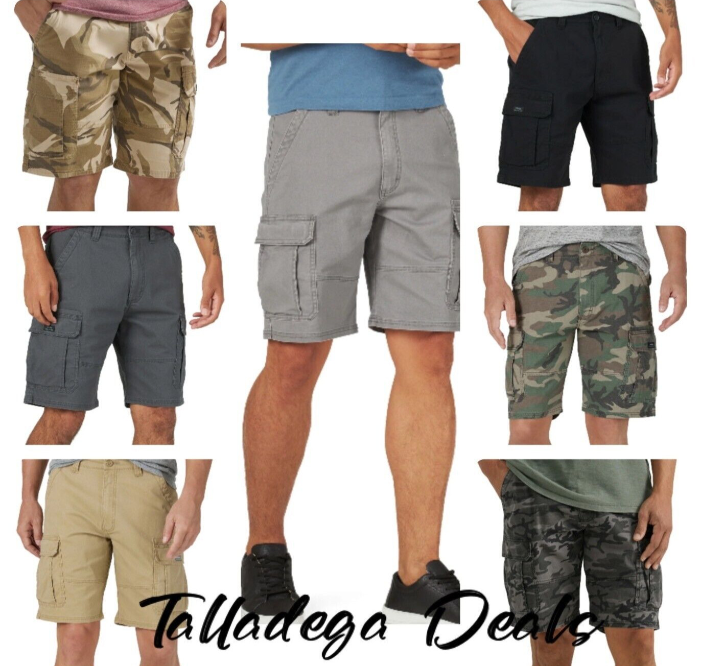 Men's Wrangler Cargo Shorts w Stretch Relaxed Fit Above Knee CHOOSE COLOR & SIZE