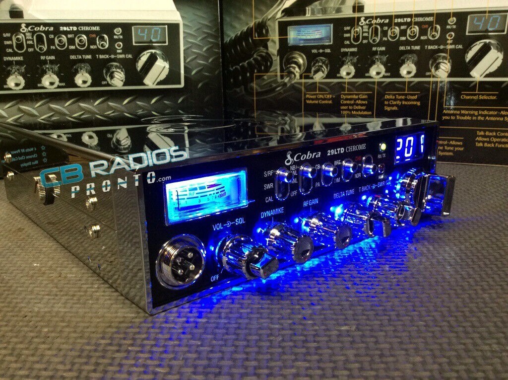 Cobra 29 LTD Chrome AM/FM CB Radio - BLUE NITRO LED RINGS+PERFORMANCE TUNED+ECHO
