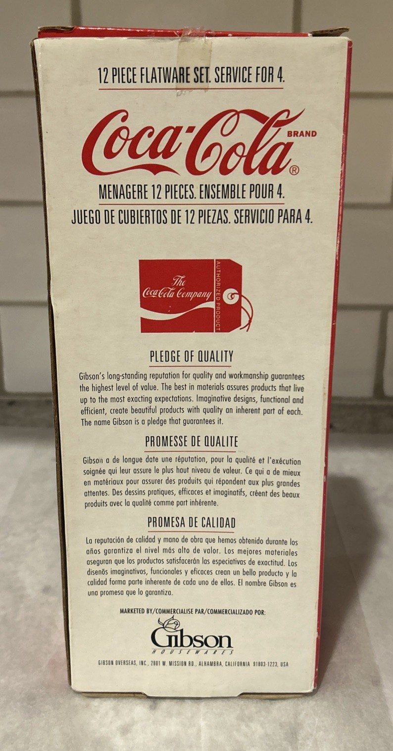 Coca-Cola 12-Piece Flatware Set Bottle Handle Collectible NOS By Gibson