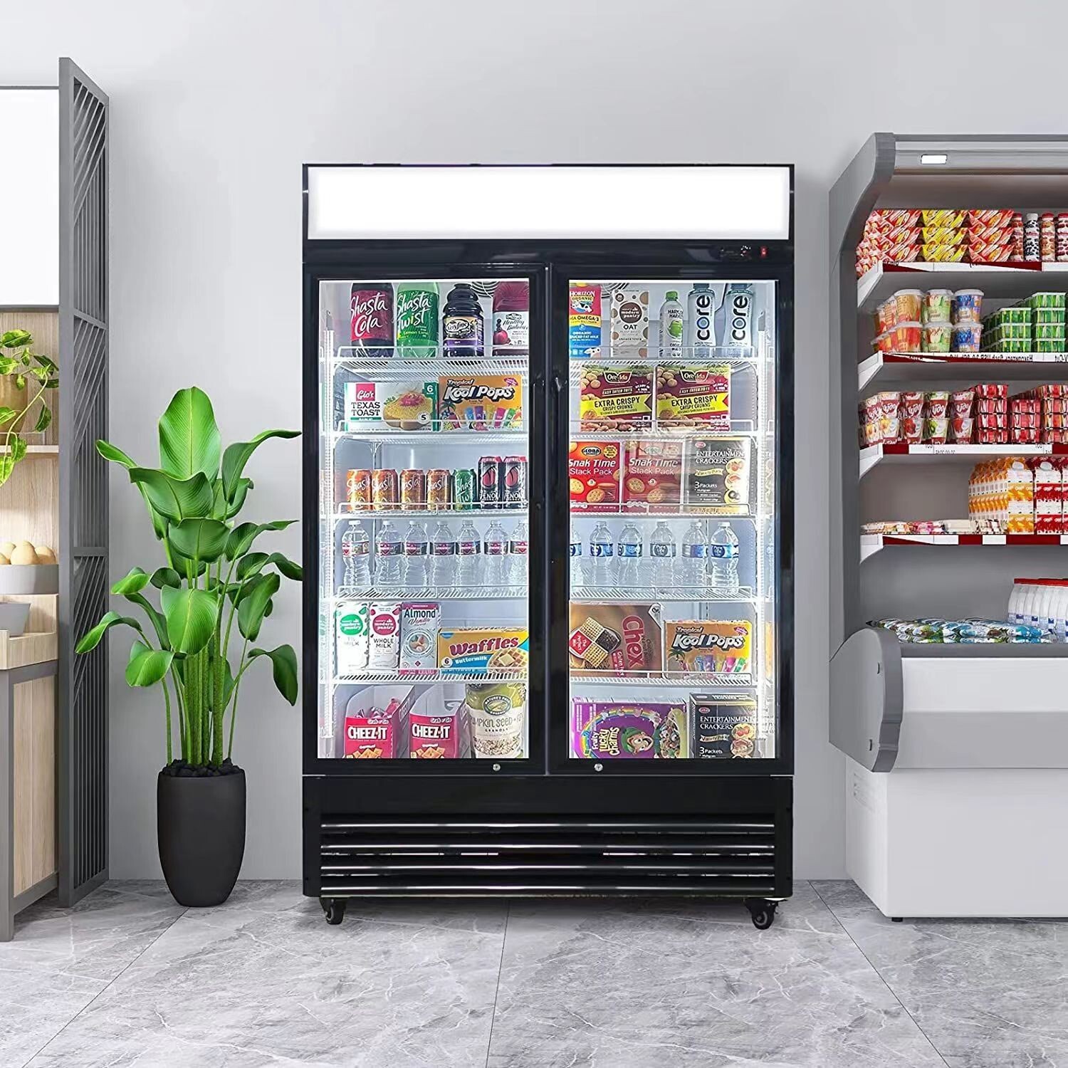 Fricool 2-Glass Door Merchandiser Refrigerator Beverage Cooler NEW